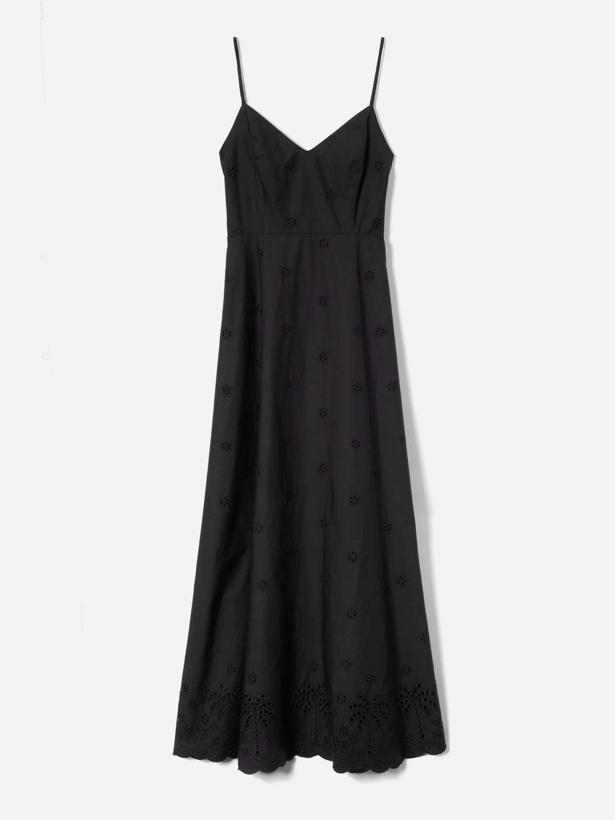Long Guadalupe dress in black with embroidery - Image 4