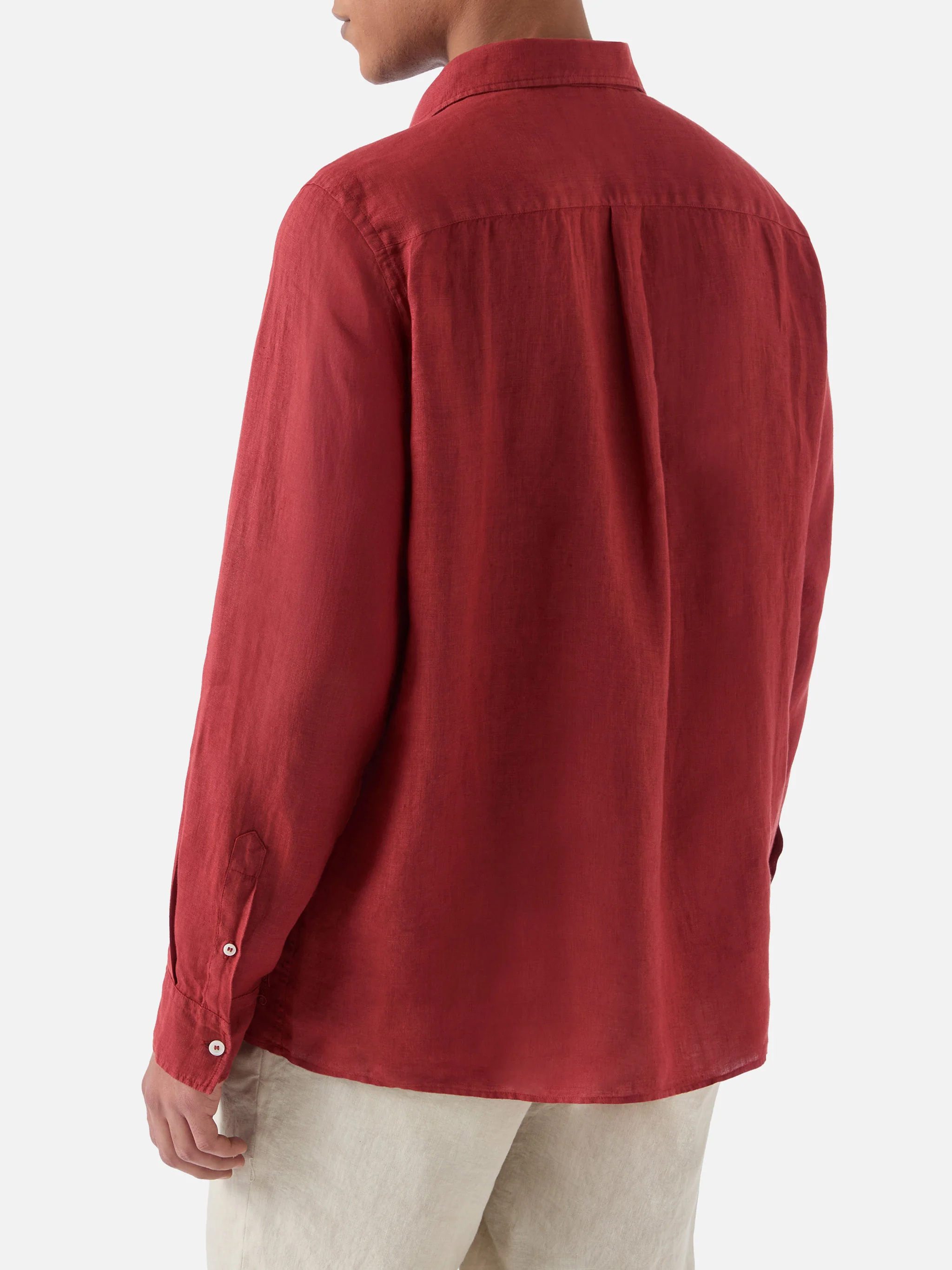 Raphael linen polo in red - Image 3