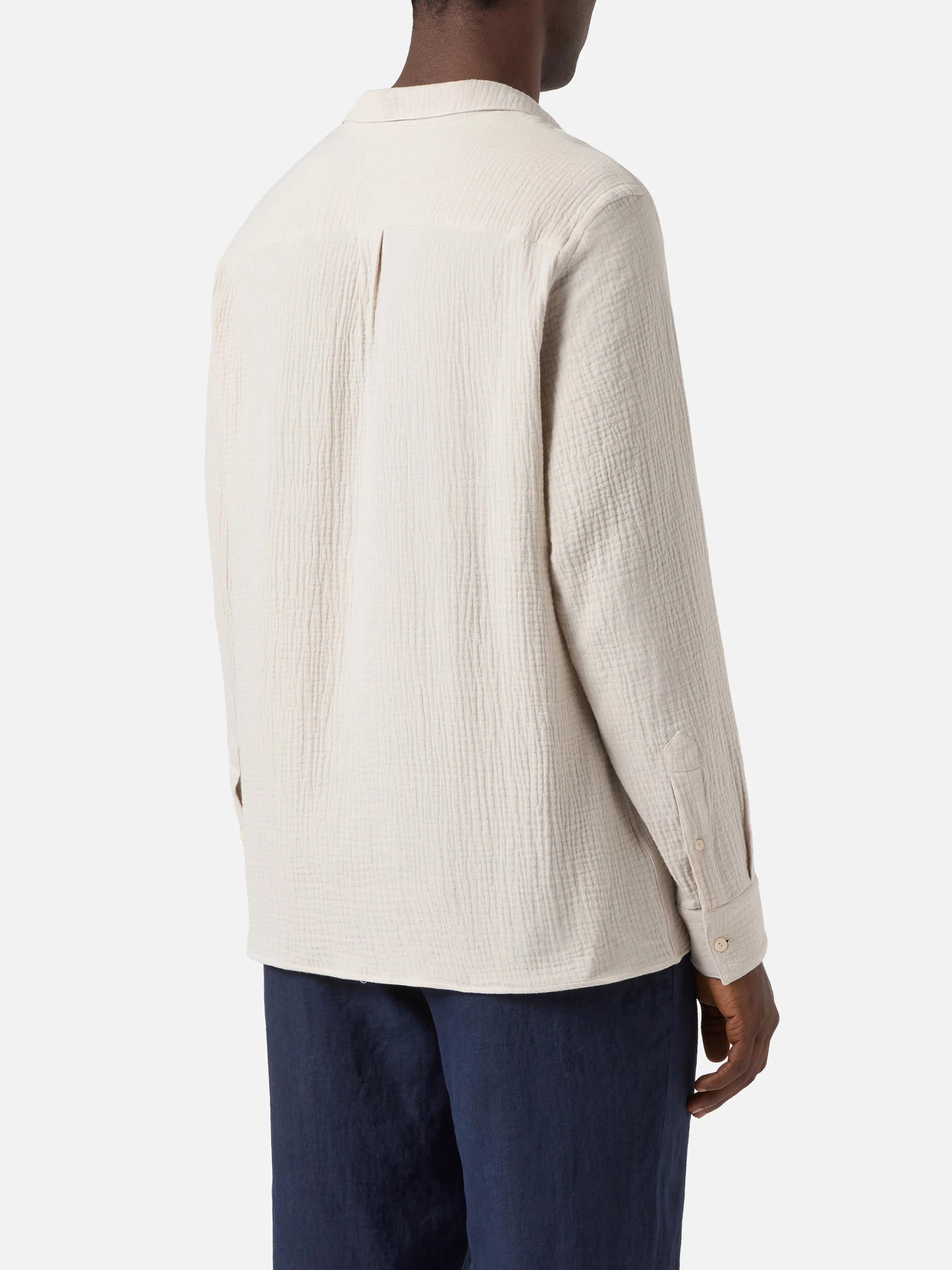 Ventotene waffle cotton polo in beige - Image 3