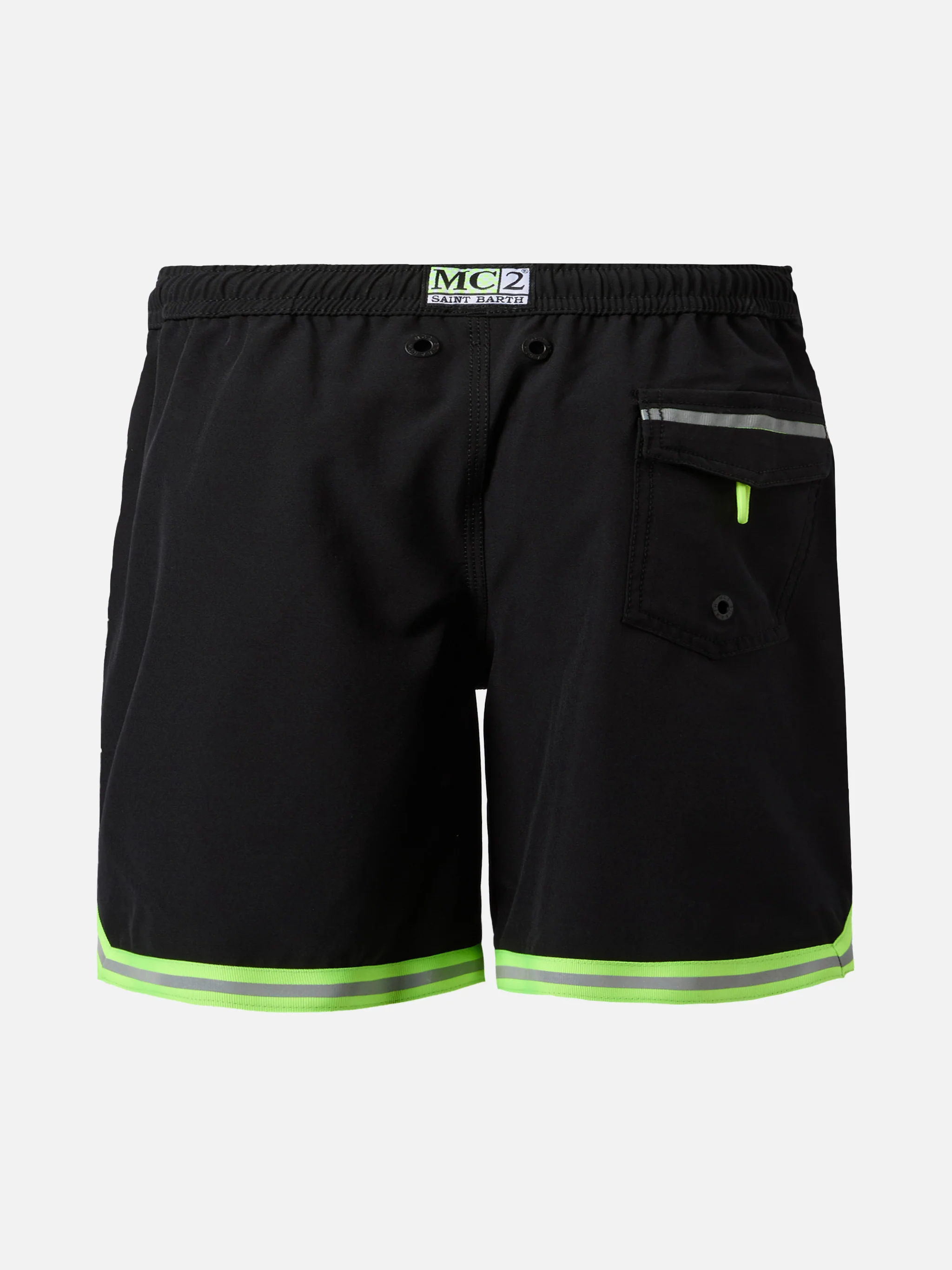Long swim shorts Malibu Jr in black - Image 2