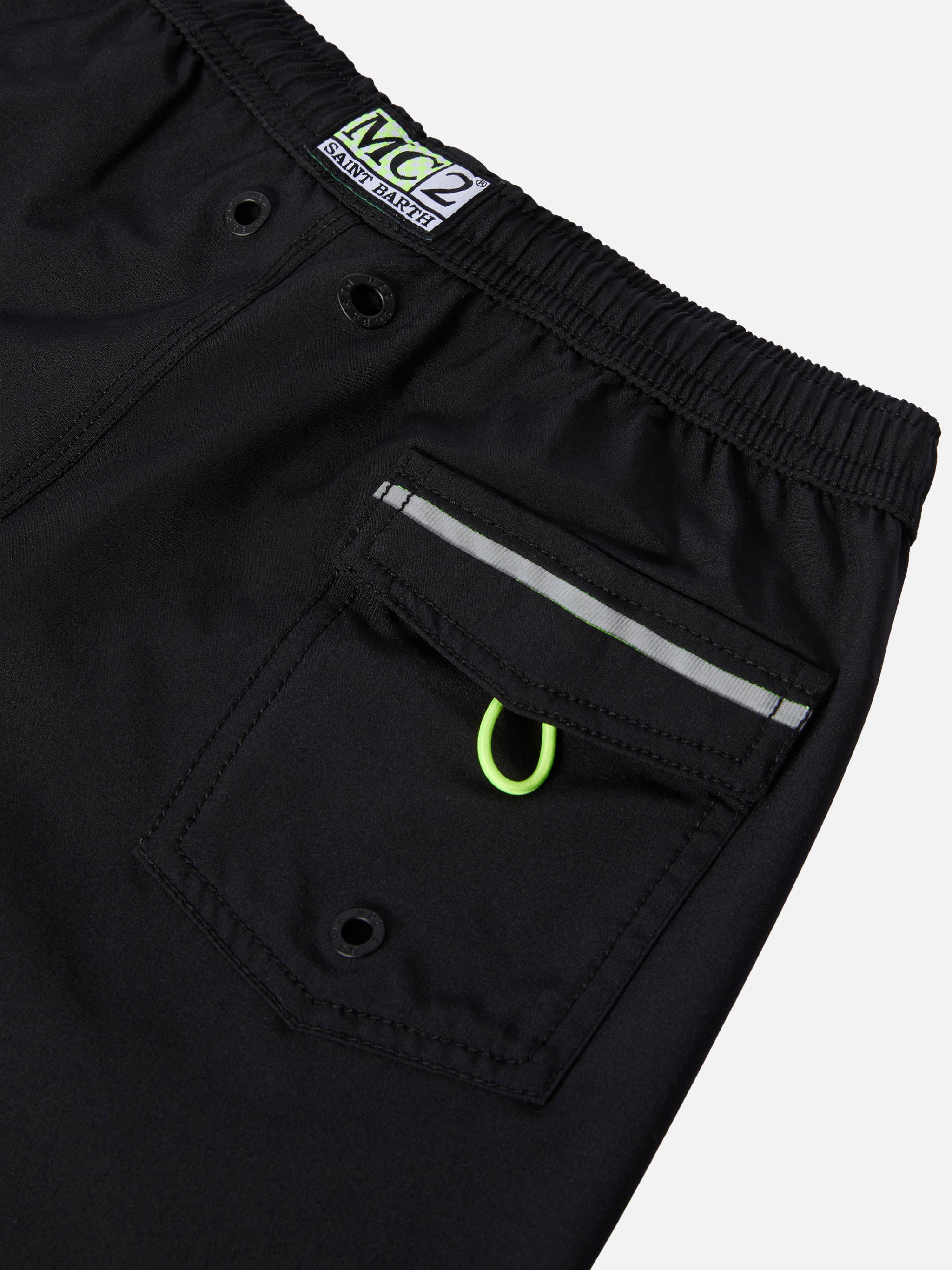 Long swim shorts Malibu Jr in black - Image 3