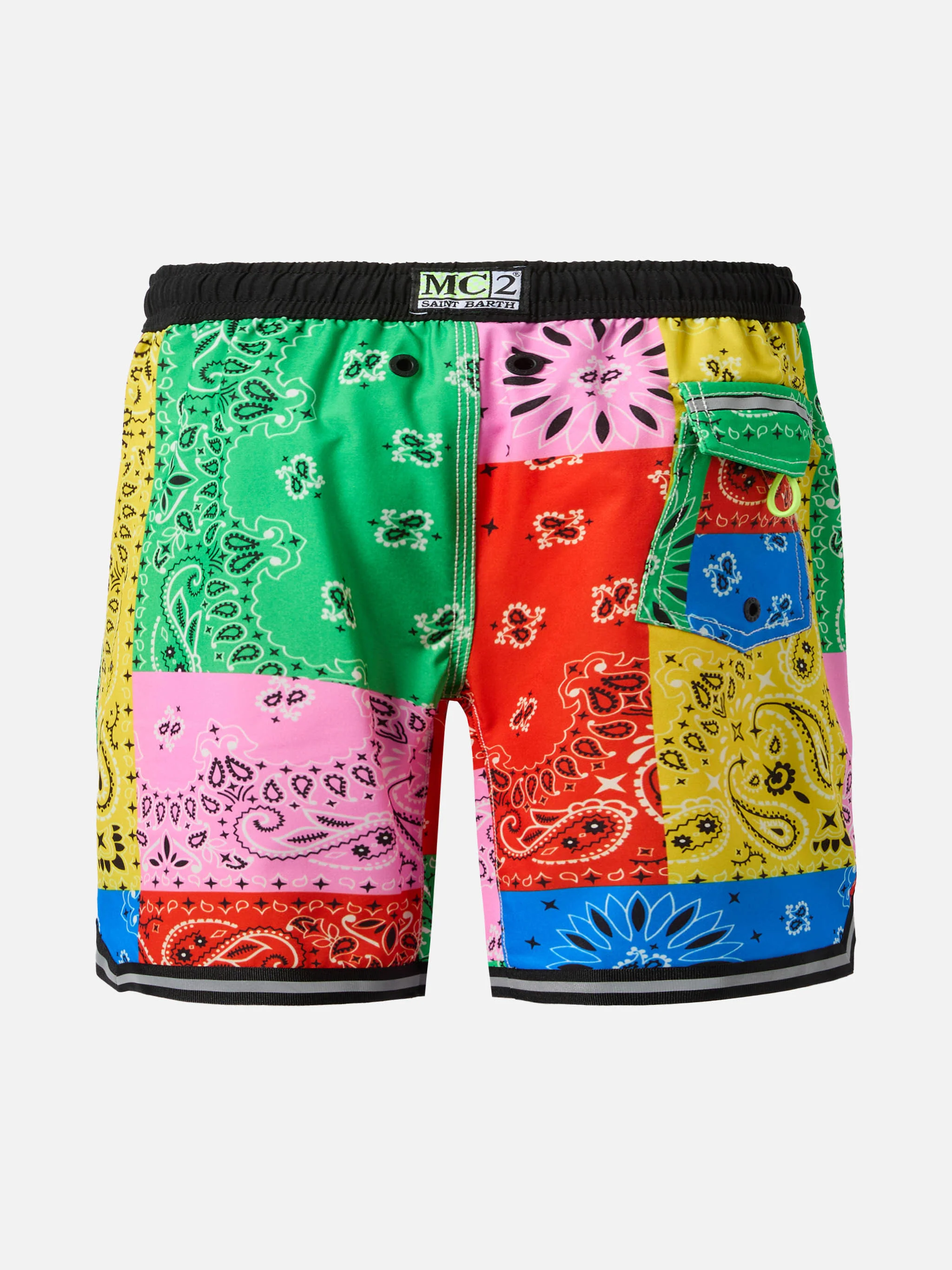 Long swim shorts Malibu Jr with bandana print - Image 2
