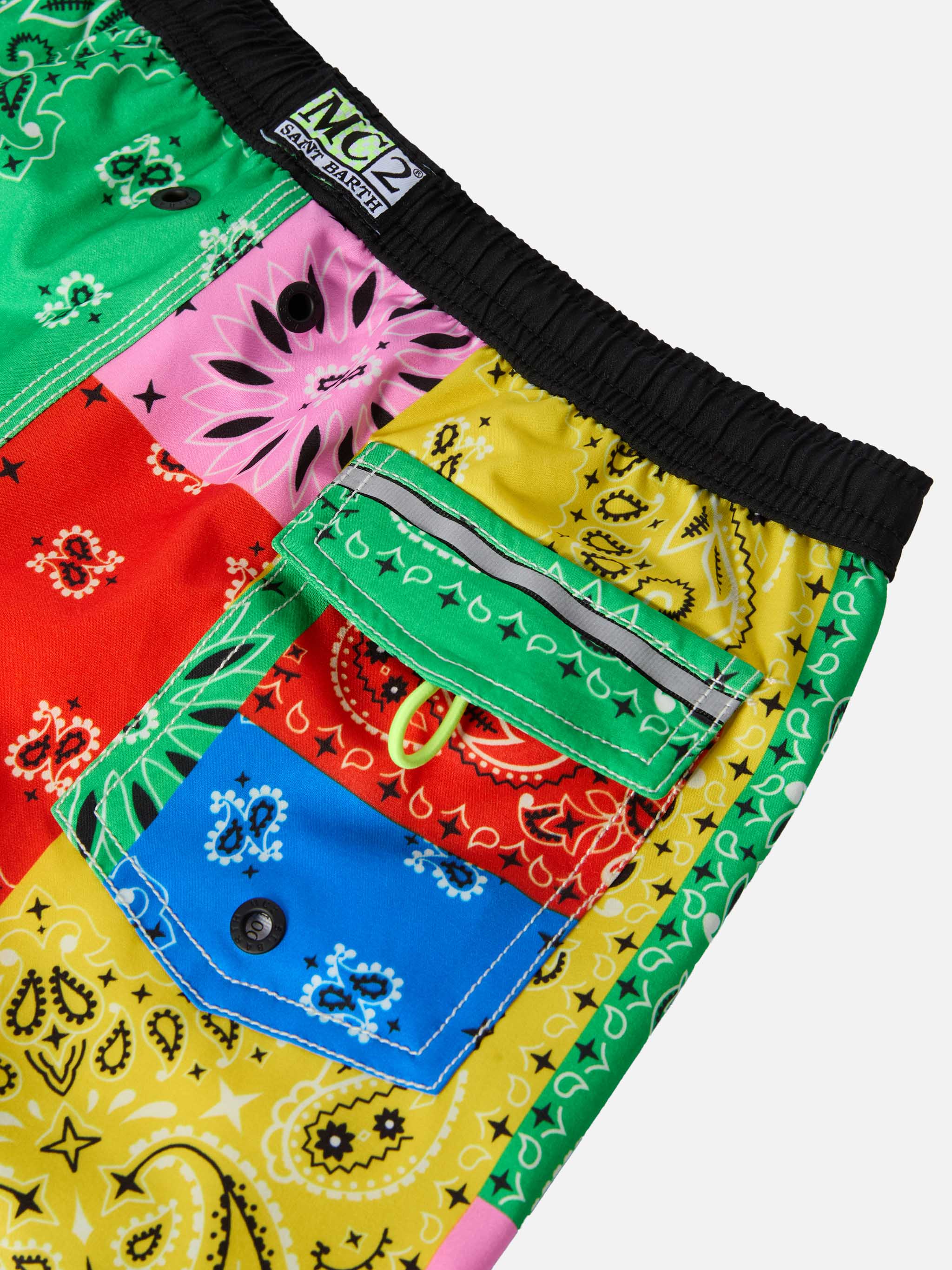 Long swim shorts Malibu Jr with bandana print - Image 3