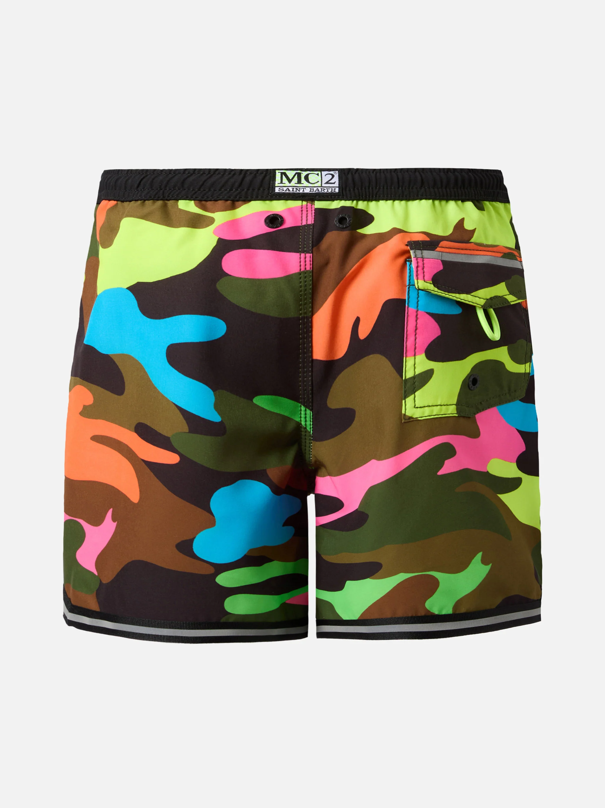 Long swim shorts Malibu Jr with camouflage print - Image 2