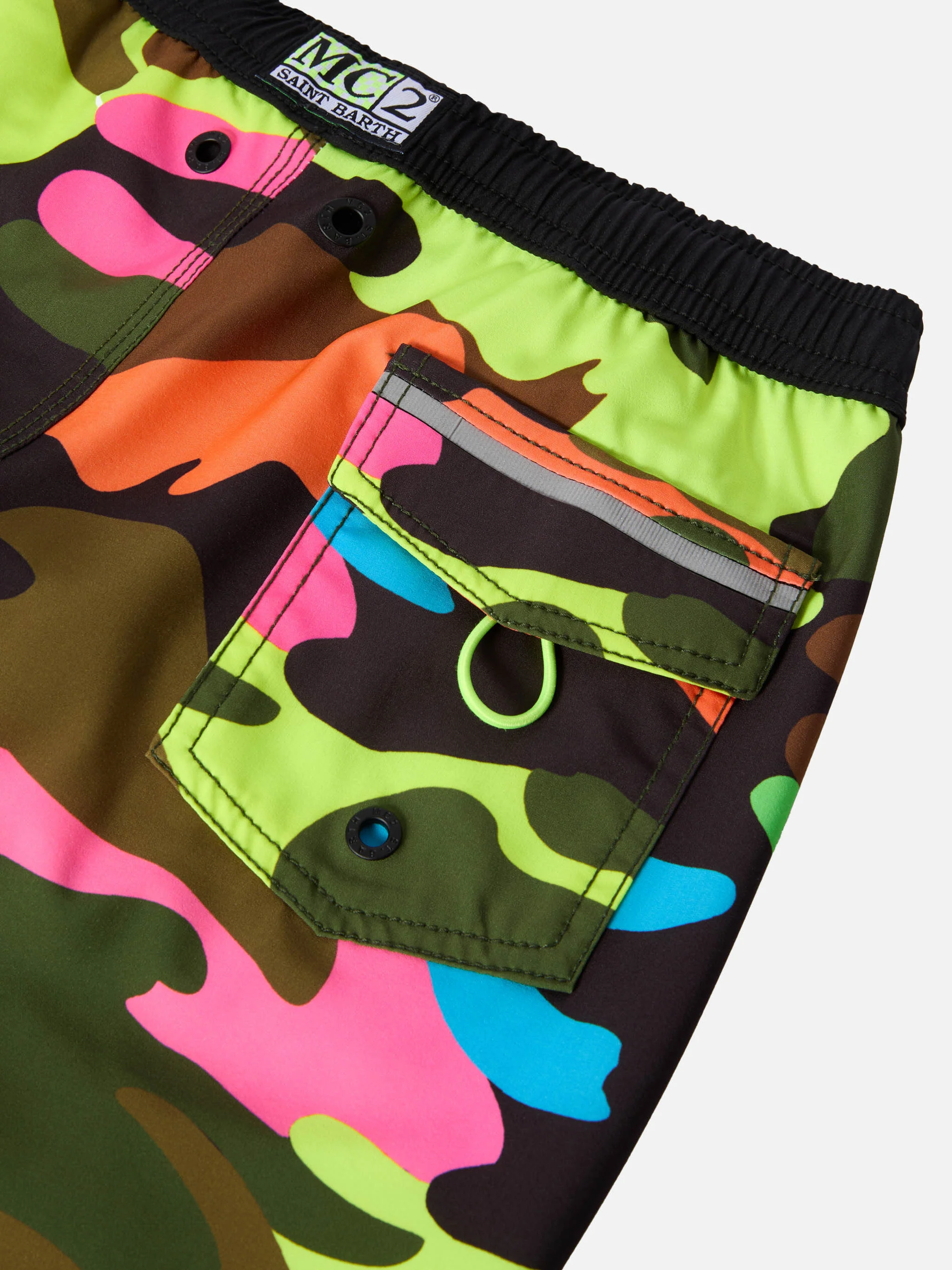 Long swim shorts Malibu Jr with camouflage print - Image 3