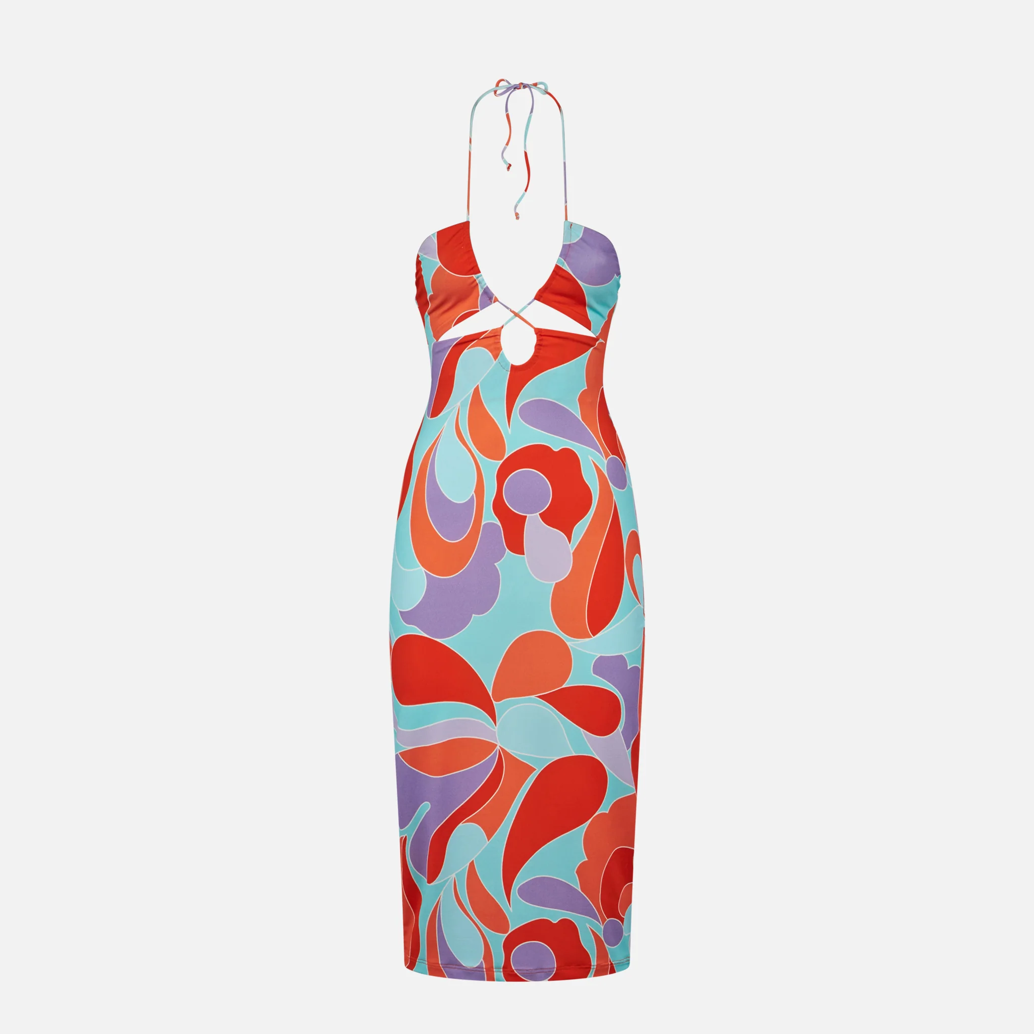 Longuette cutout wave printed dress Farah - Image 3