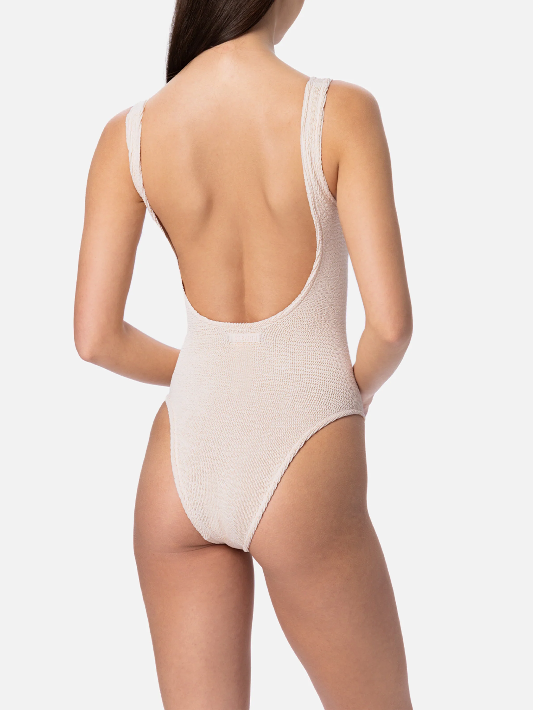 Lora beige crinkle one-piece swimsuit - Image 4
