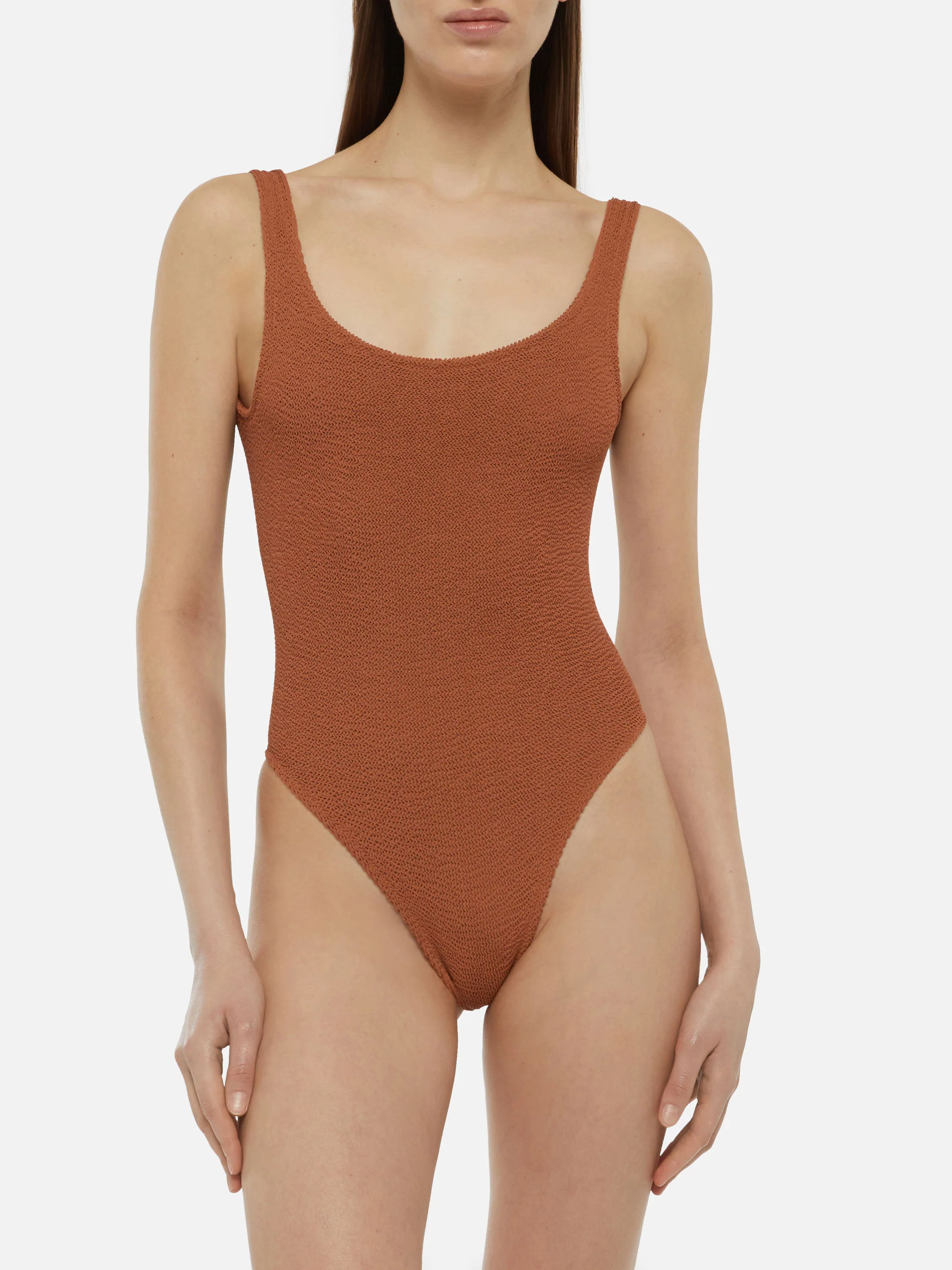 Lora camel brown crinkle one-piece swimsuit - Image 2