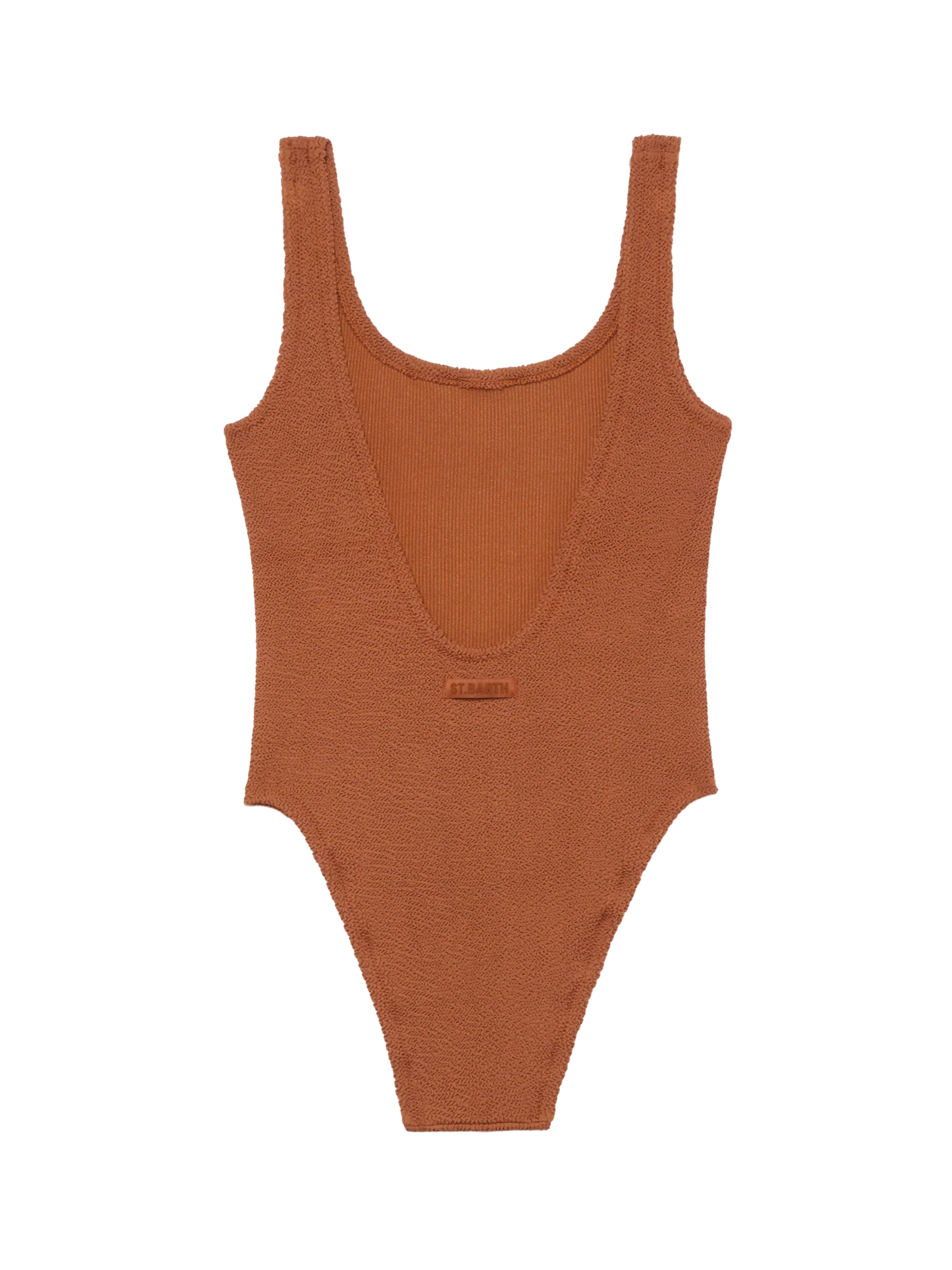Lora camel brown crinkle one-piece swimsuit - Image 3