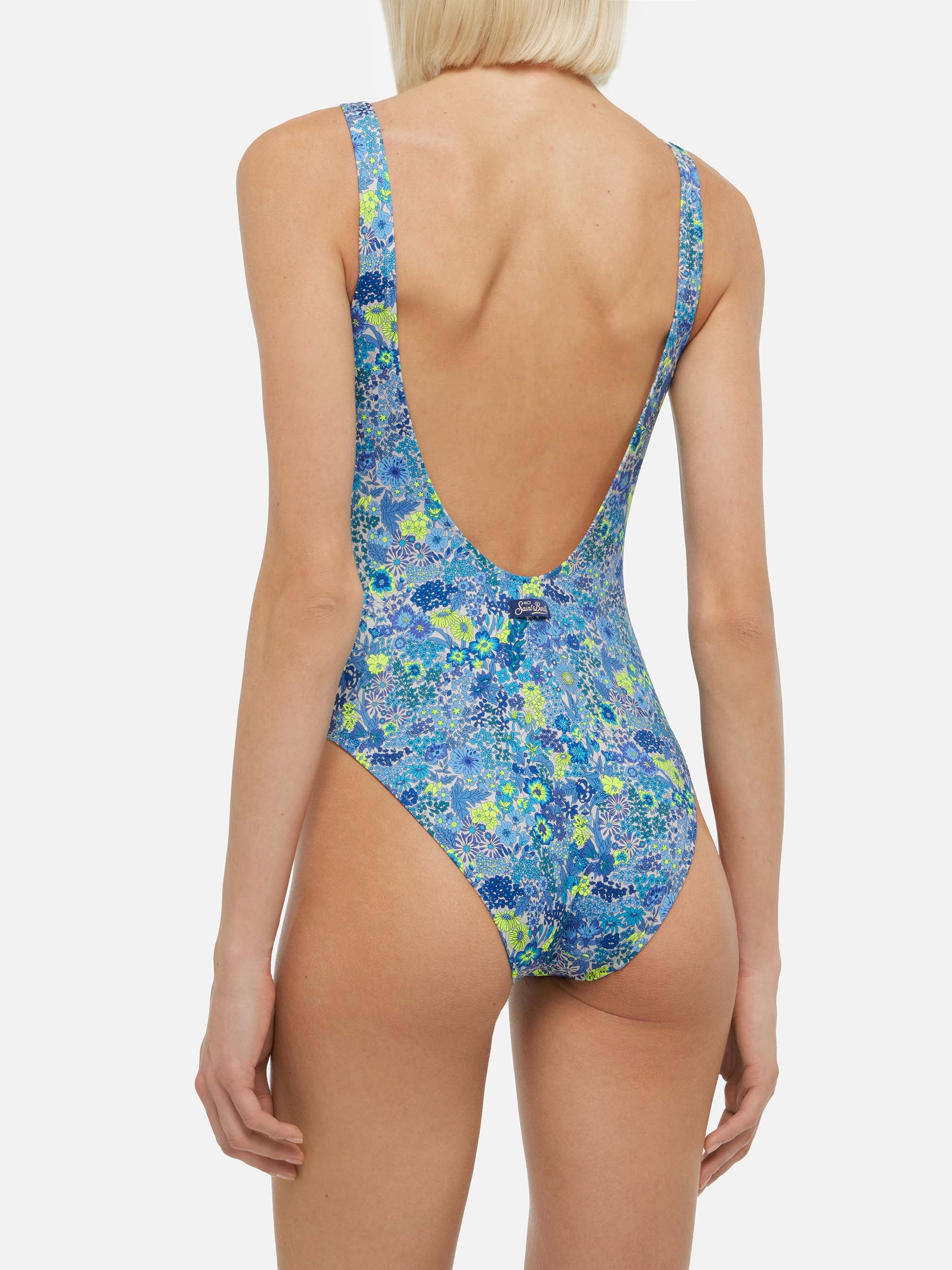 Lora scoopback one piece swimsuit with Margaret Annie print | MADE WITH LIBERTY FABRIC - Image 4