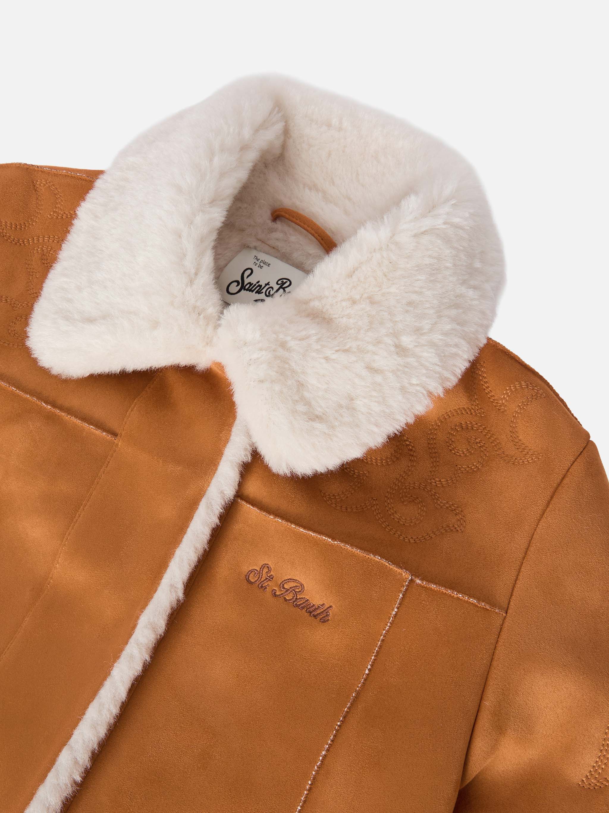 Lorayne Jr faux-shearling jacket with Western embroidery - Image 3