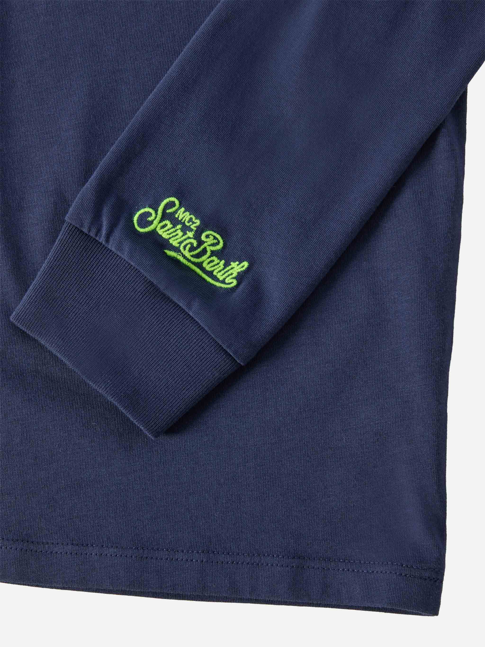 Luton Jr blue t-shirt  Bello e Monello embroidery - Image 3