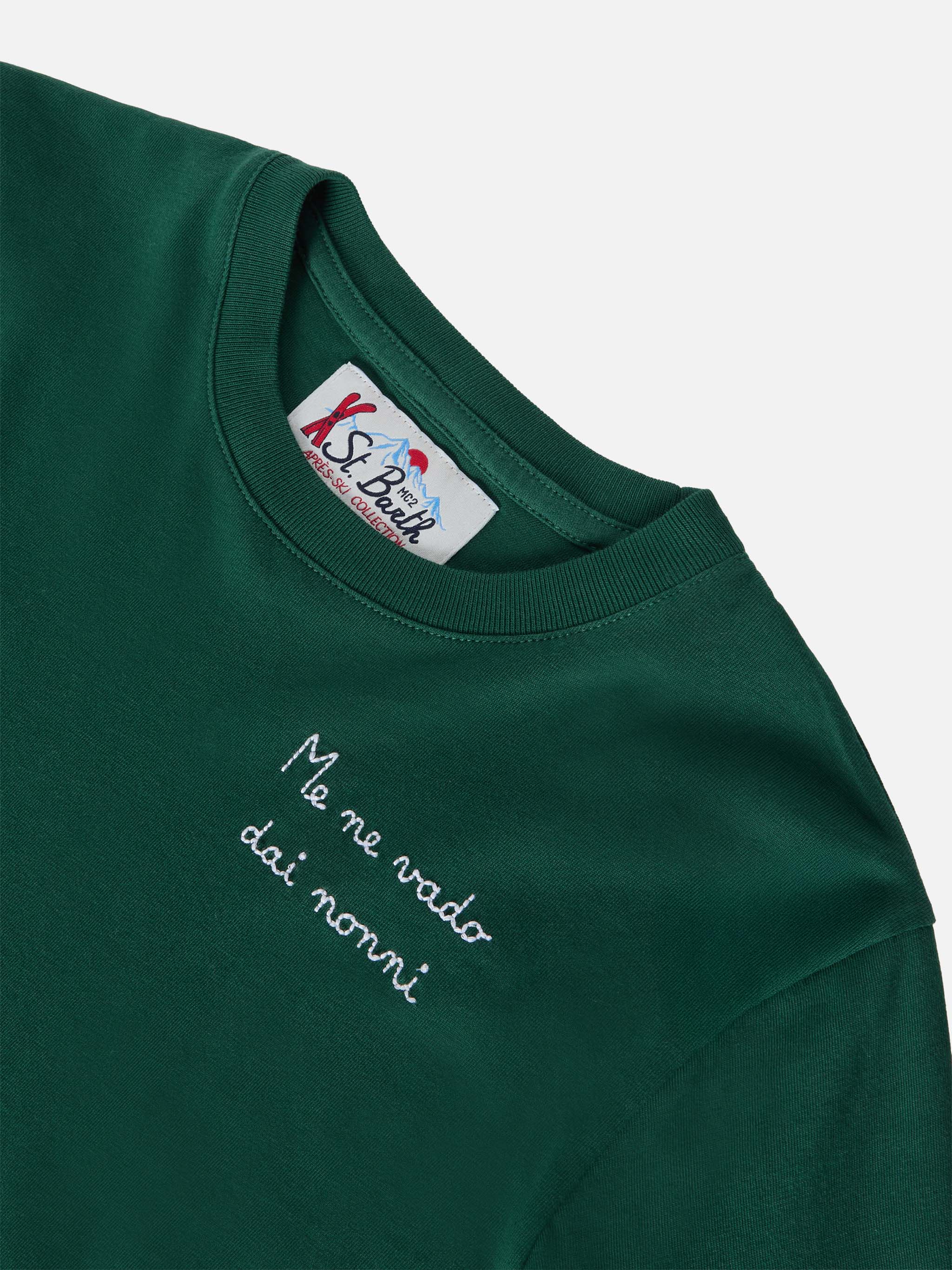 Luton Jr green t-shirt Me ne vado dai nonni embroidery - Image 3