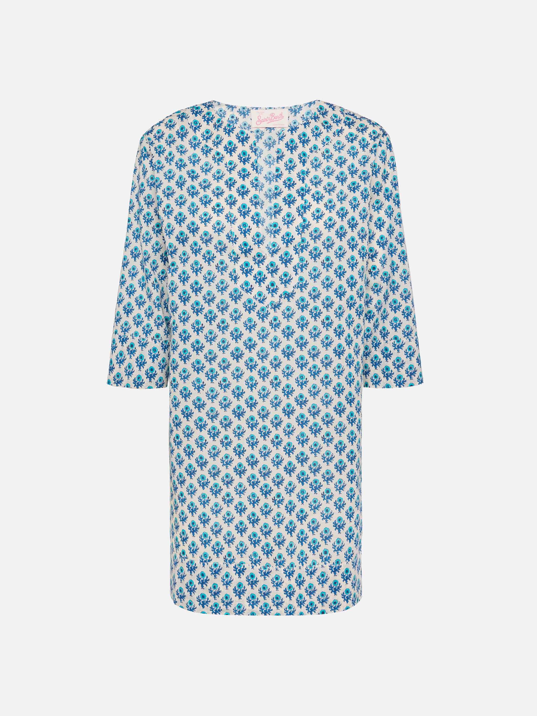 Macha cotton tunic dress with floral print - Image 4