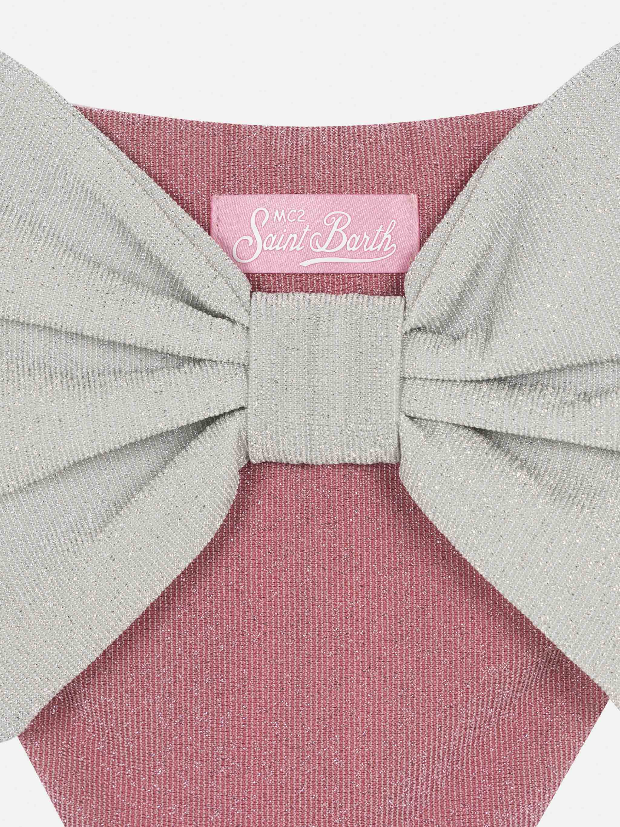 Madame pink lurex swim briefs with bow - Image 3