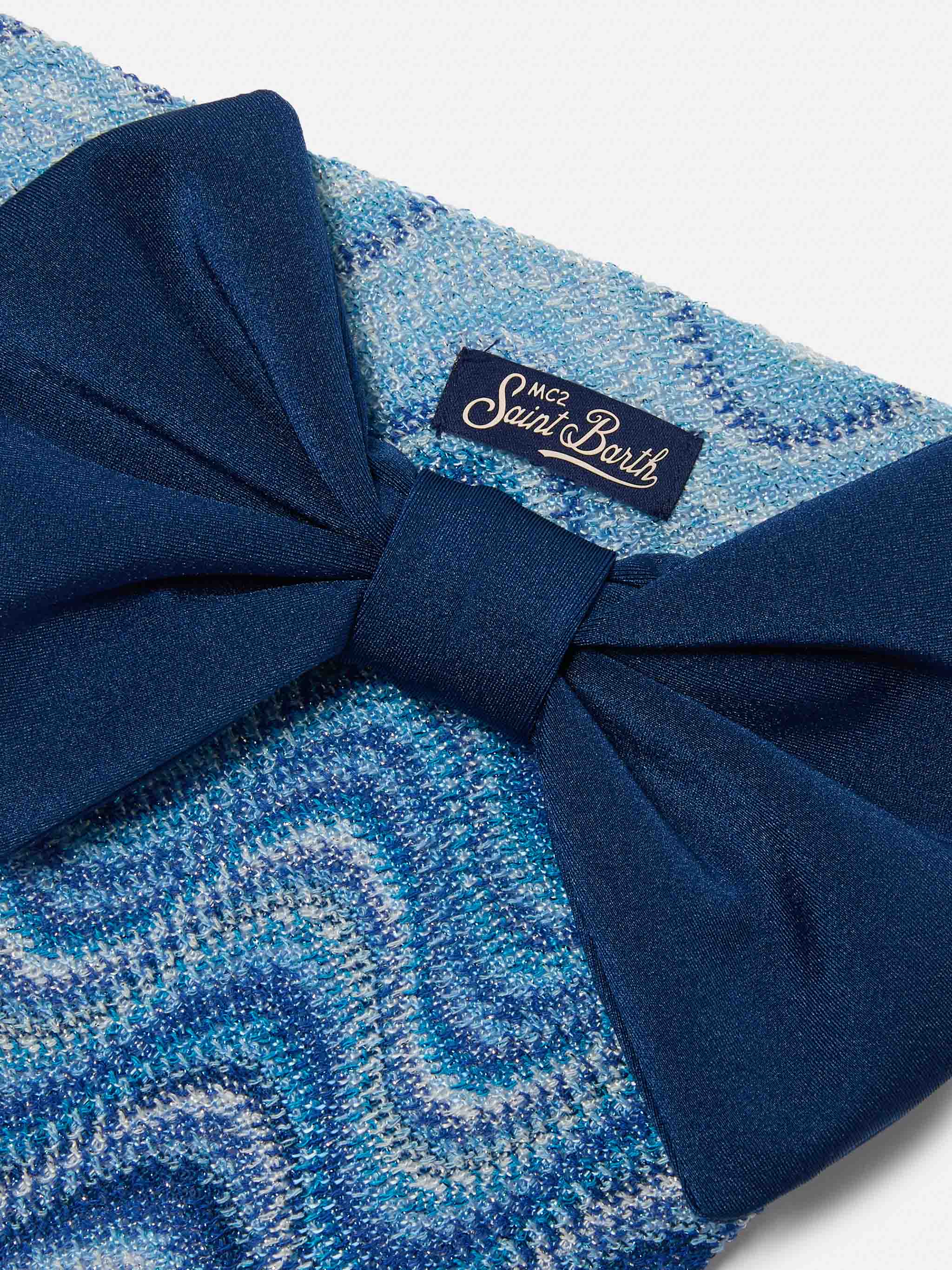 Madame raschel swim briefs with wave motif in shades of blue - Image 3