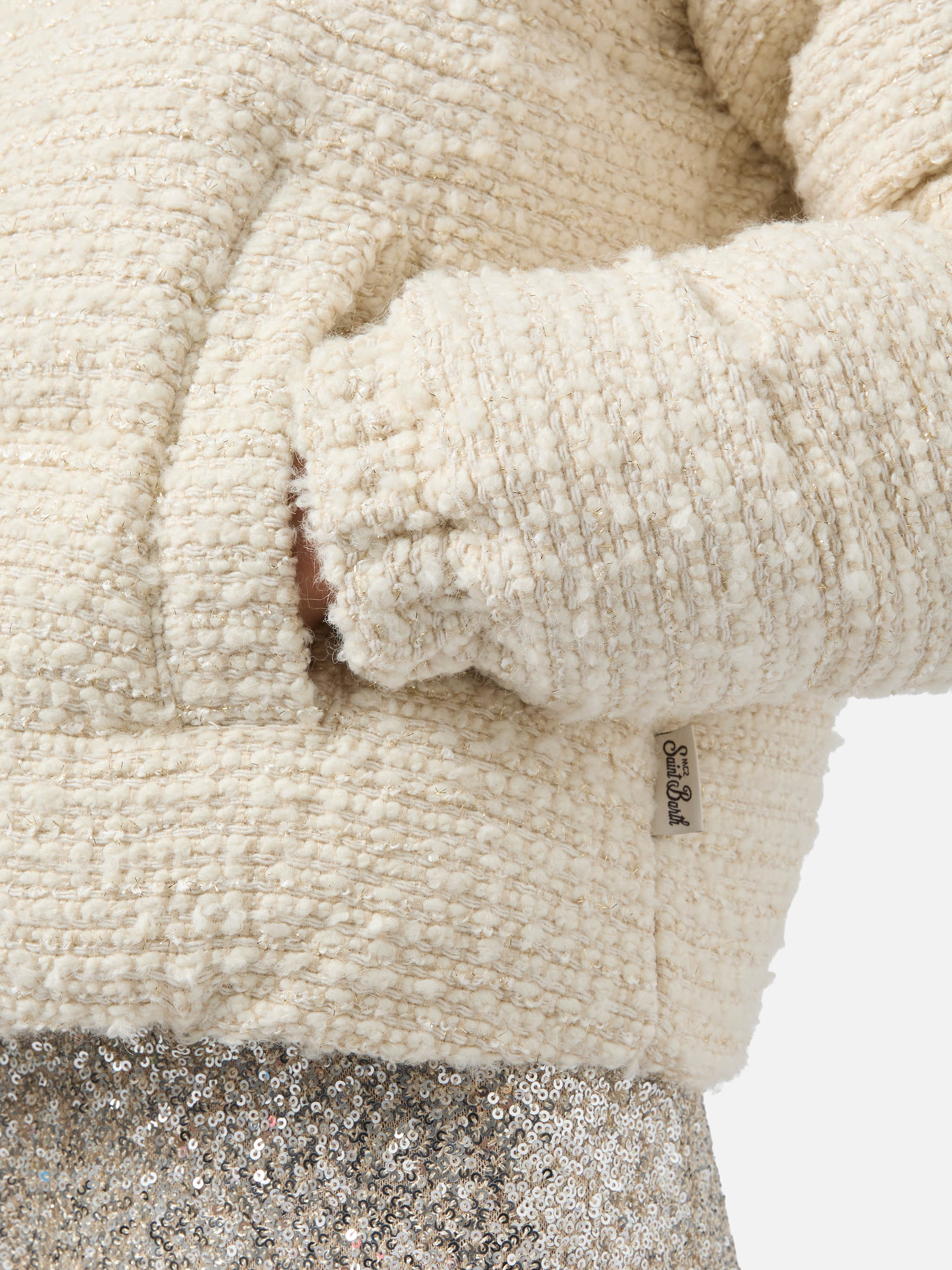 Maddy Tweed padded jacket in lurex tweed - Image 3