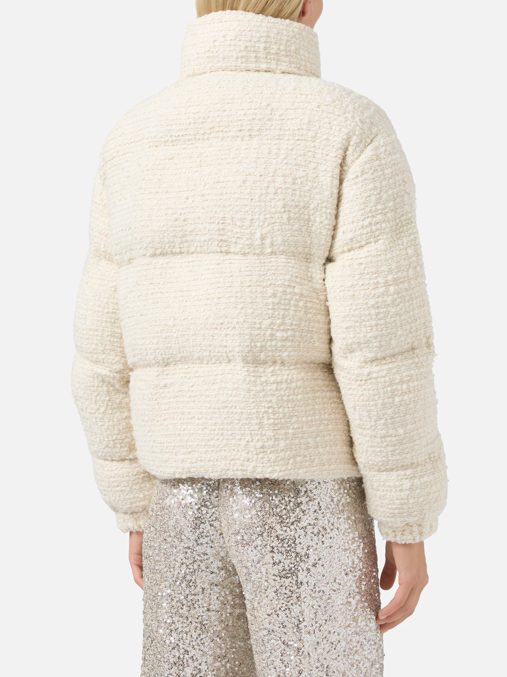 Maddy Tweed padded jacket in lurex tweed - Image 4