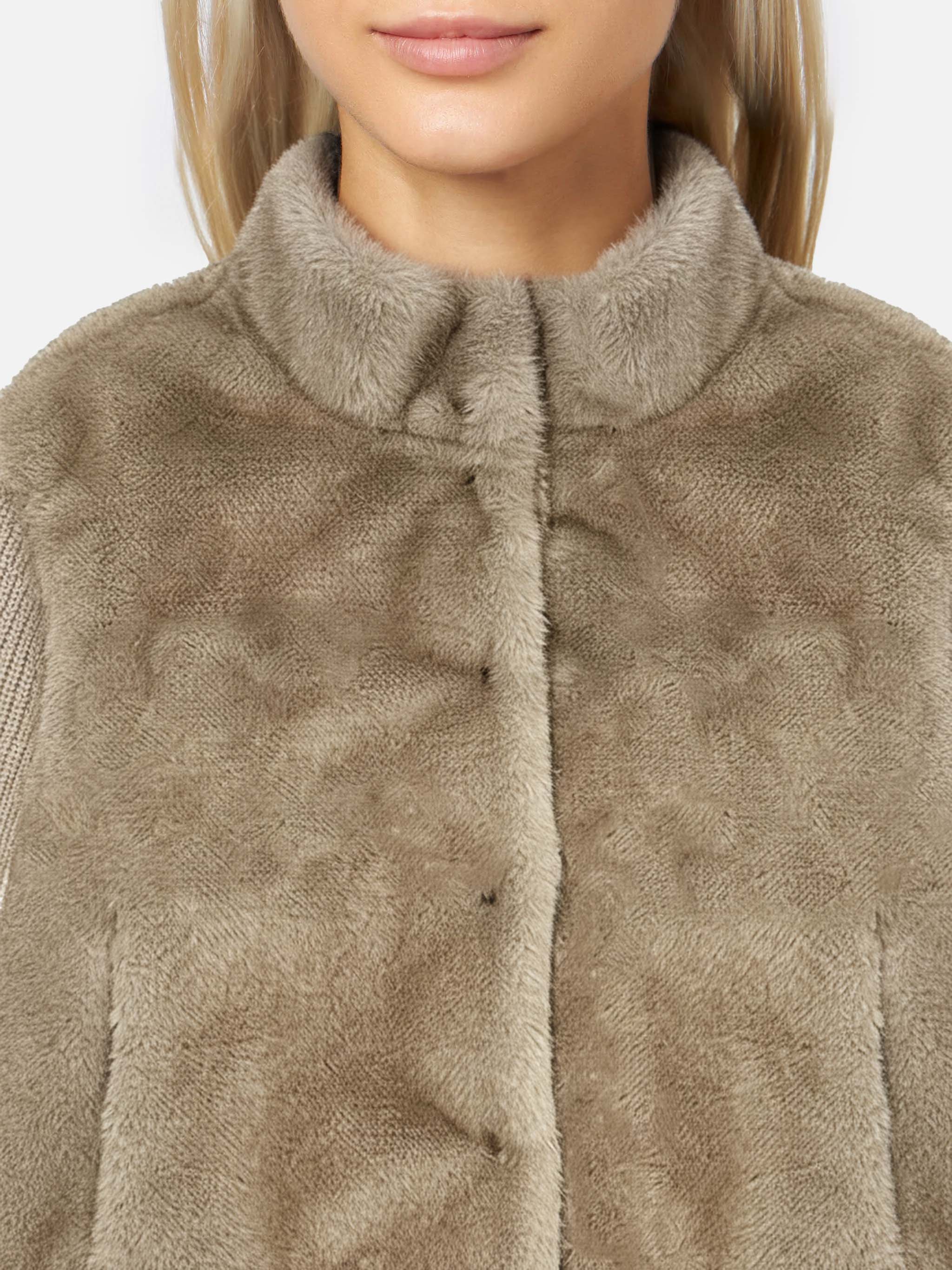 Mael faux-fur gilet with knit sleeves - Image 2