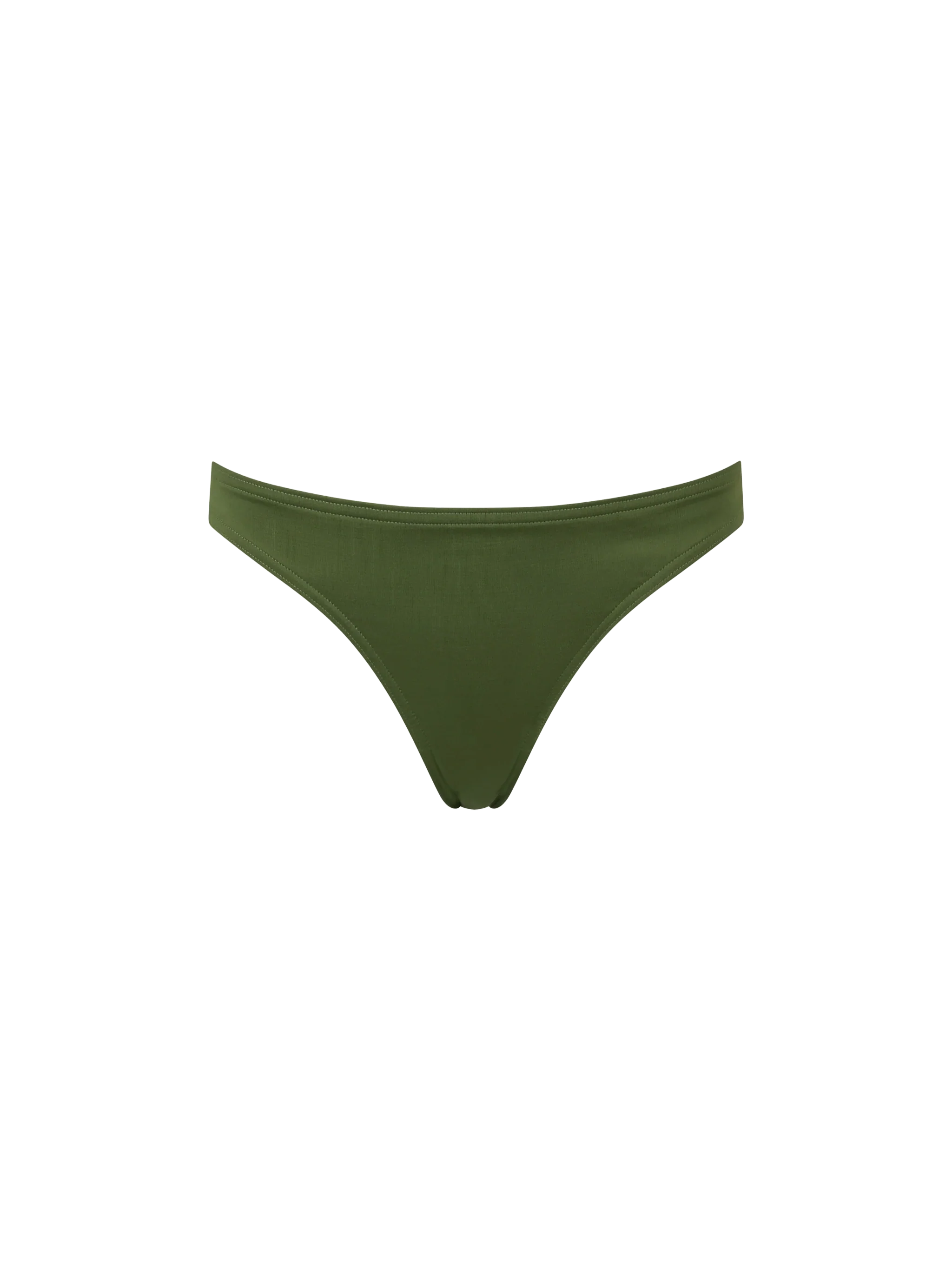 Maia high-waist military green swim briefs