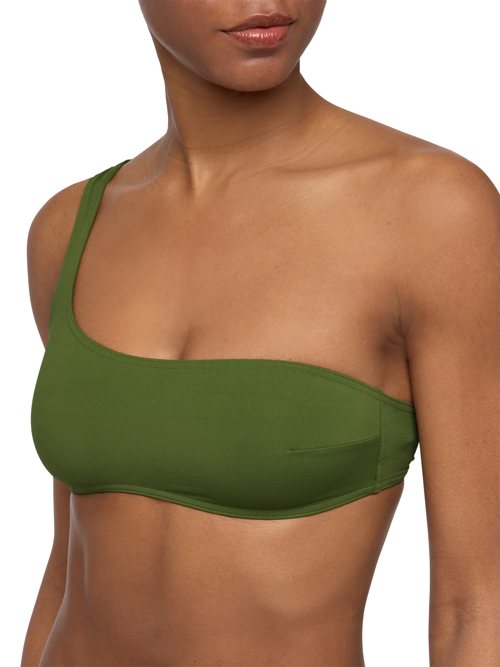 One shoulder bikini Celestine Maia in military green - Image 5