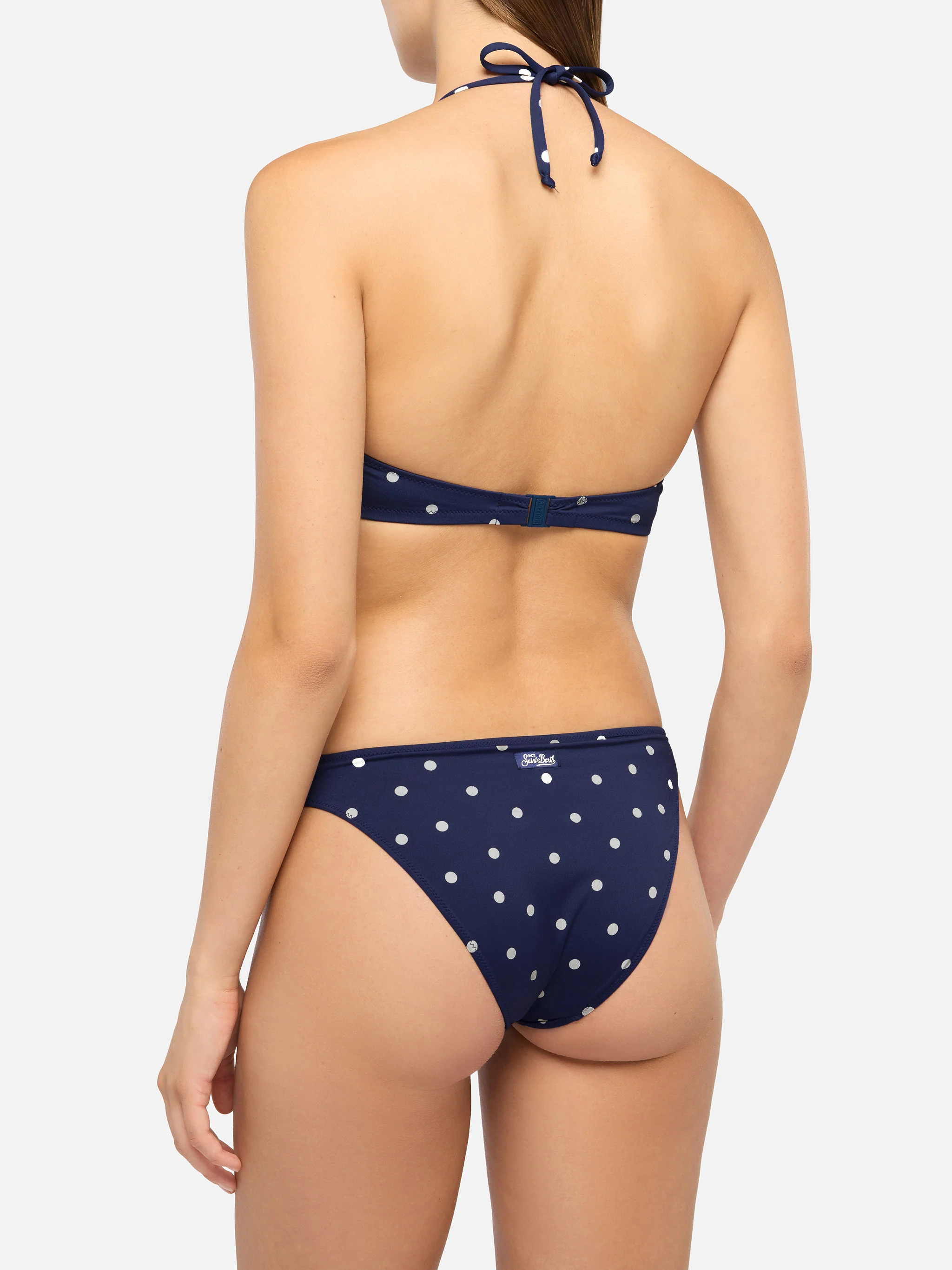 Gaia Maia fixed triangle bikini with high waist bottoms and polka dot print - Image 4