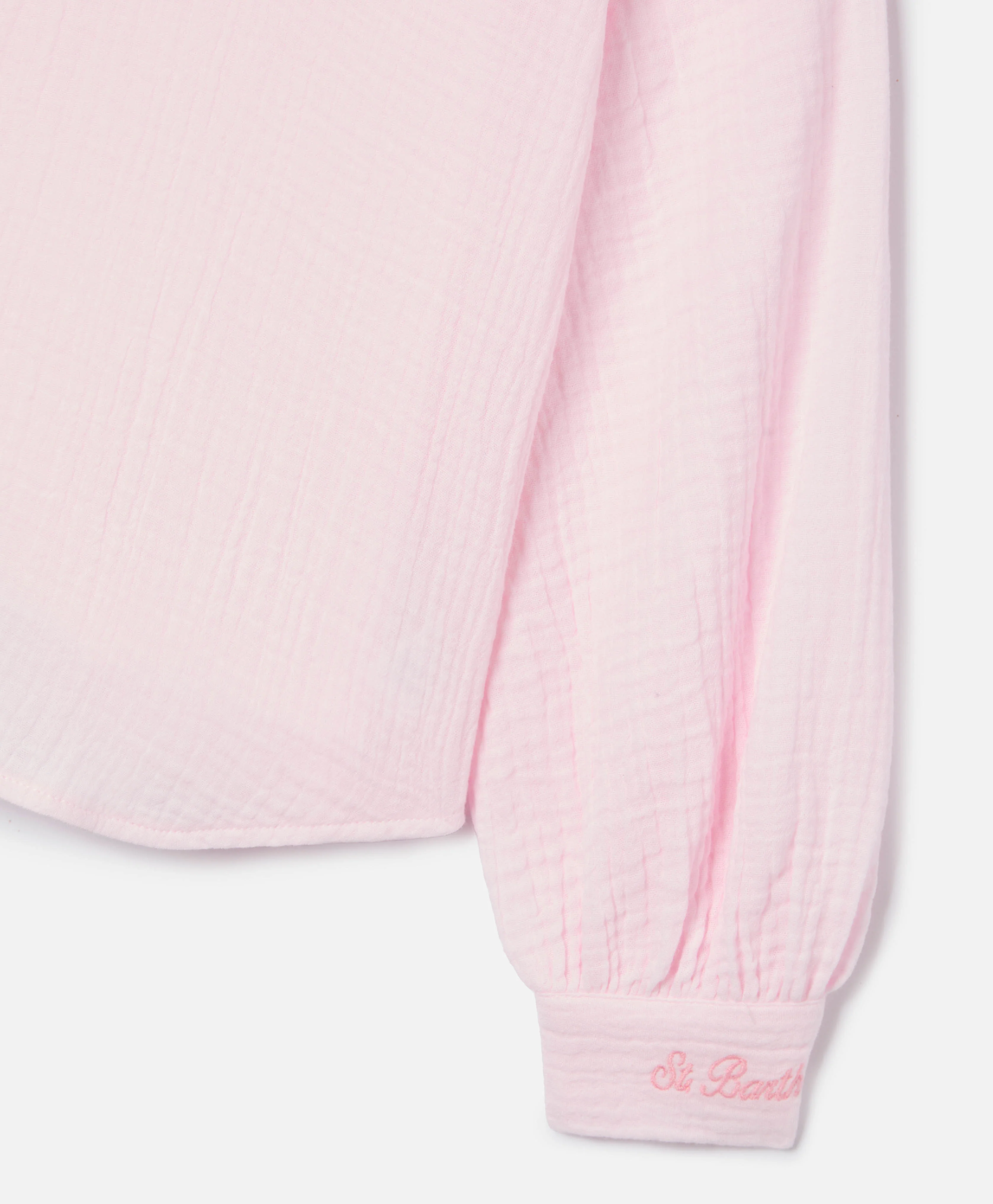 Maira Jr Shirt in pink cotton muslin - Image 4