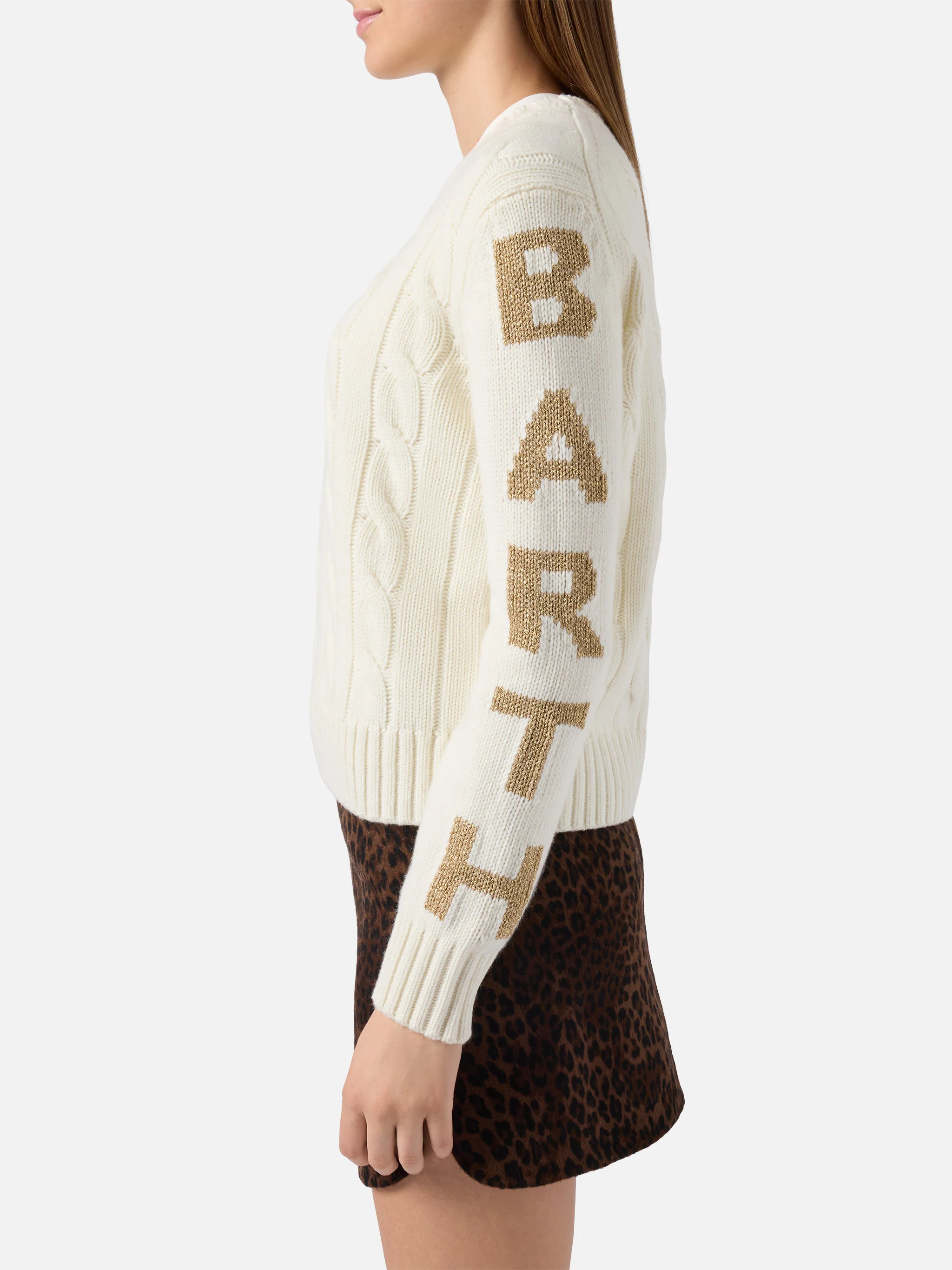 Malmo white cable knit sweater - Image 2