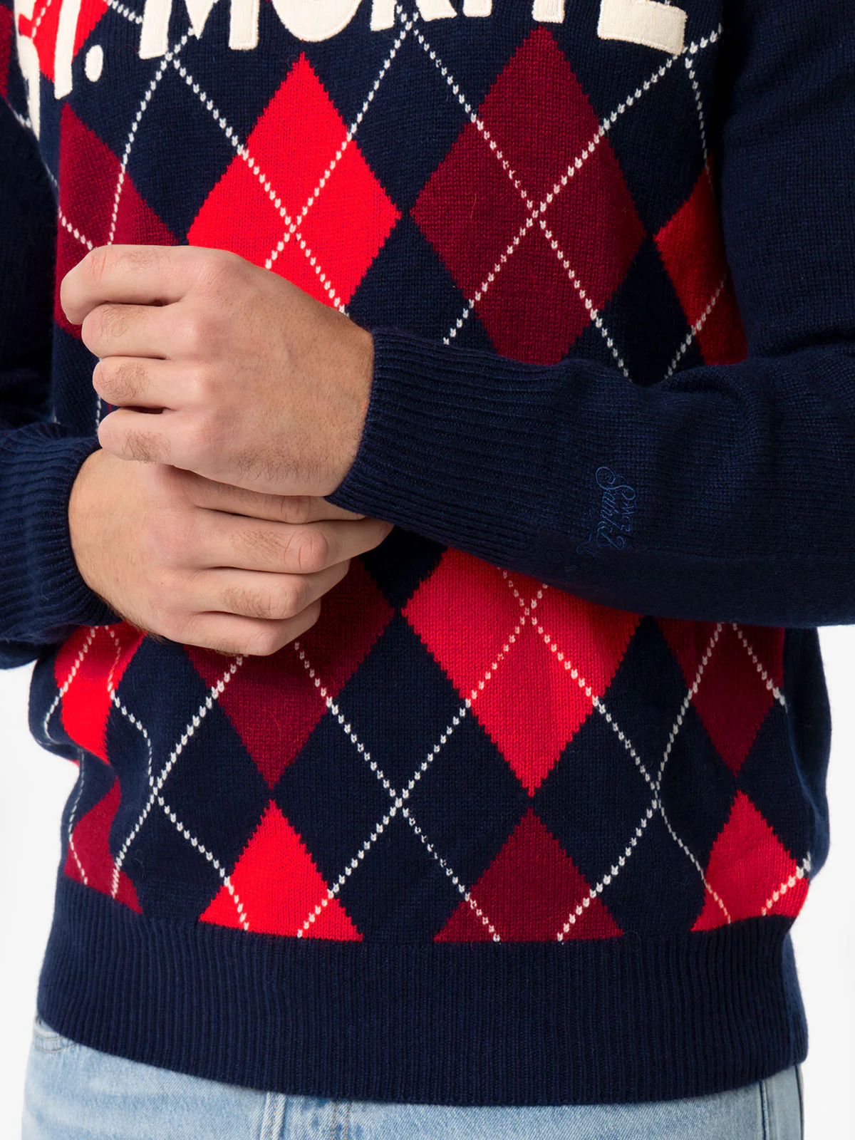 Crewneck sweater Heron with argyle St. Moritz jacquard - Image 2