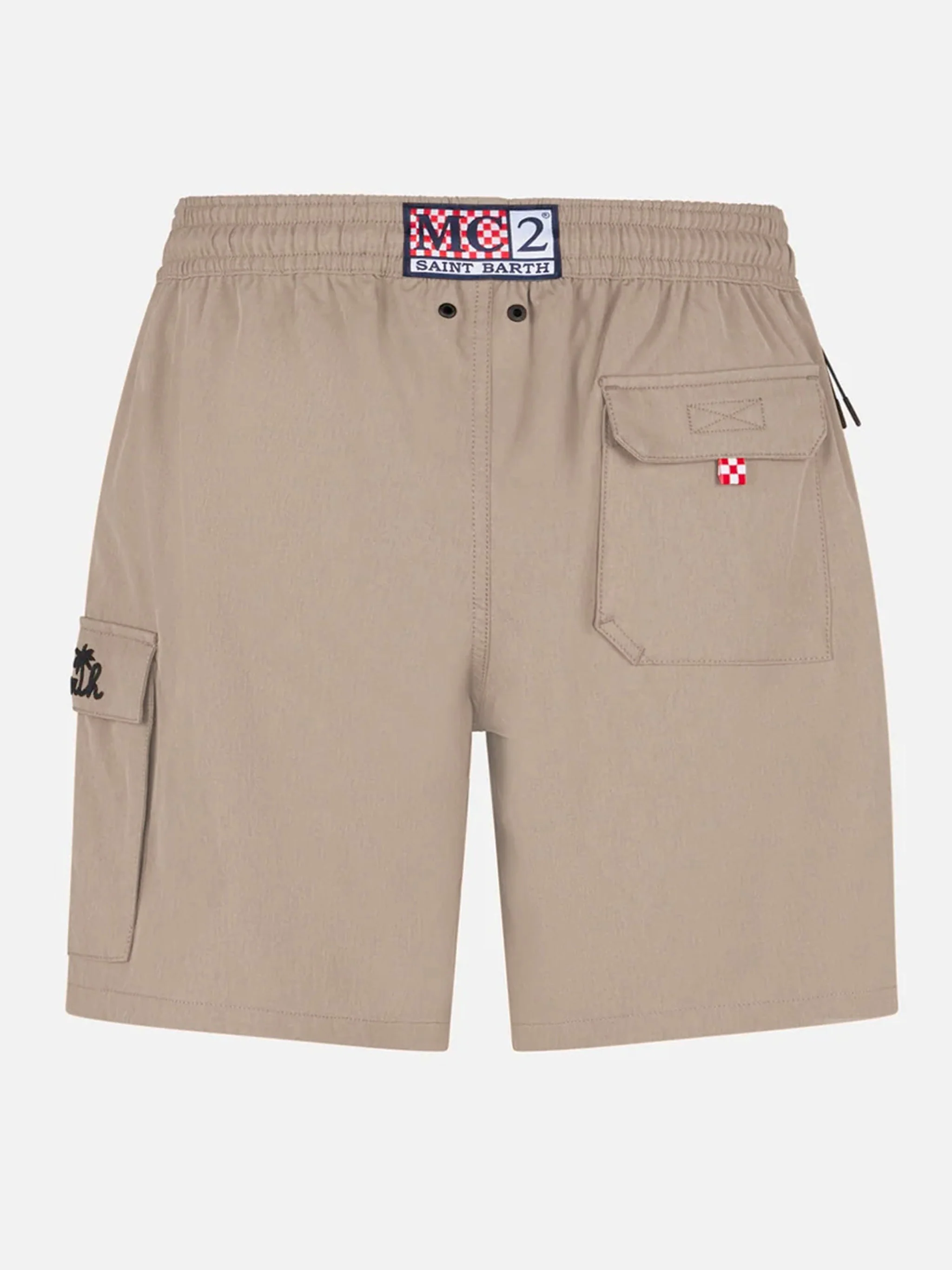 Beige classic stretch Comfort Travel swim shorts - Image 2