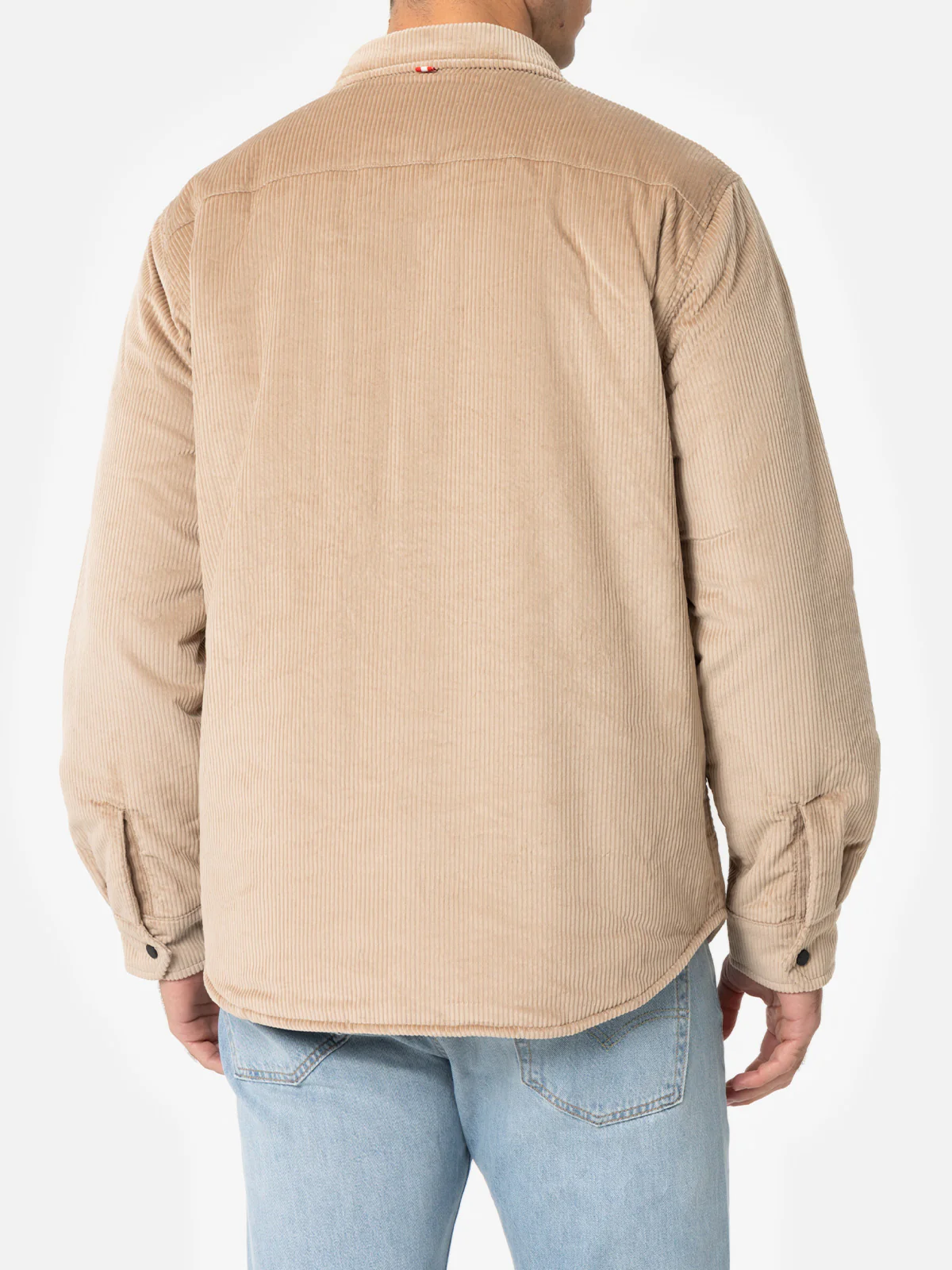 Chalet corduroy overshirt in beige solid color - Image 3