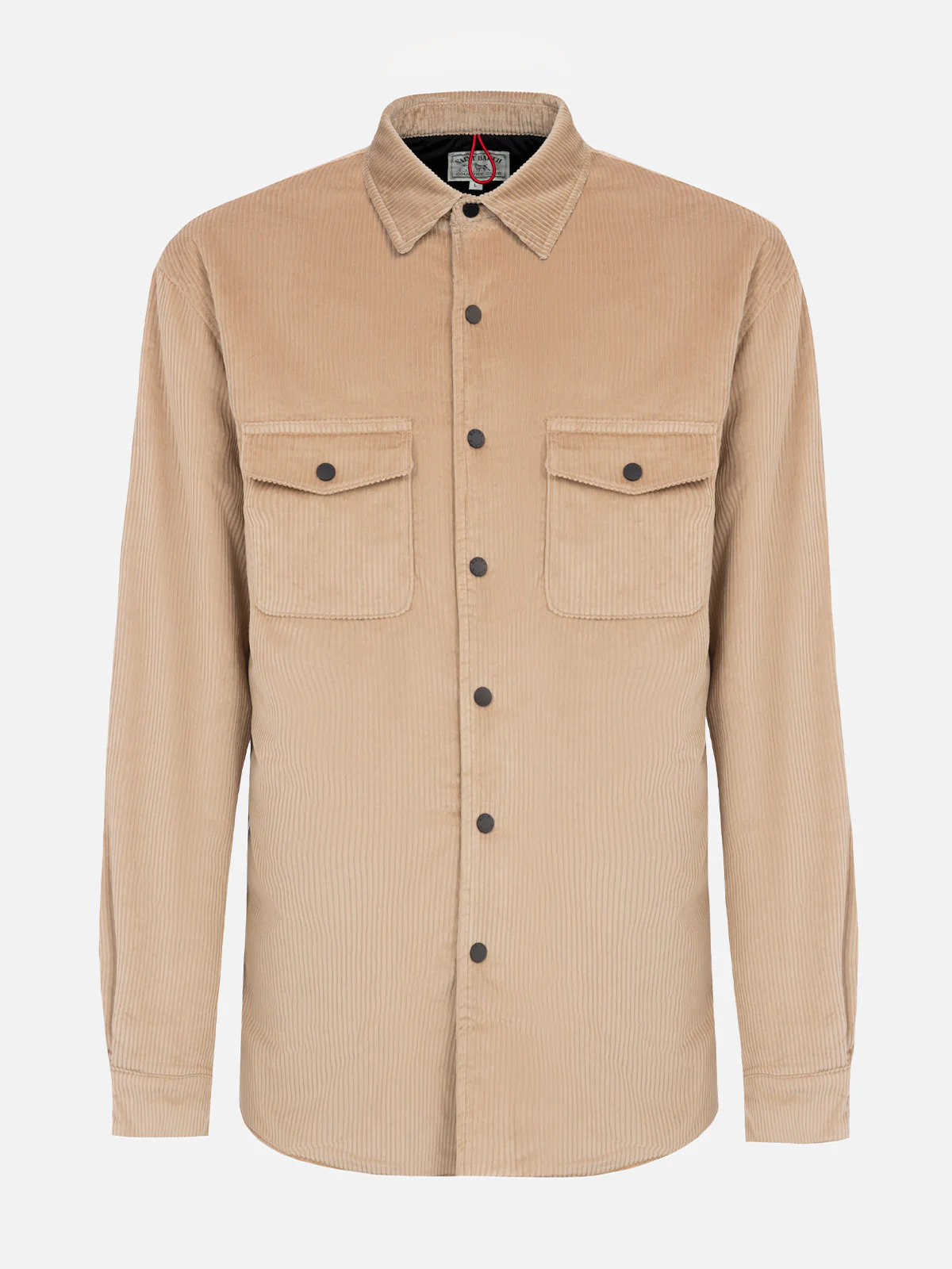 Chalet corduroy overshirt in beige solid color - Image 5