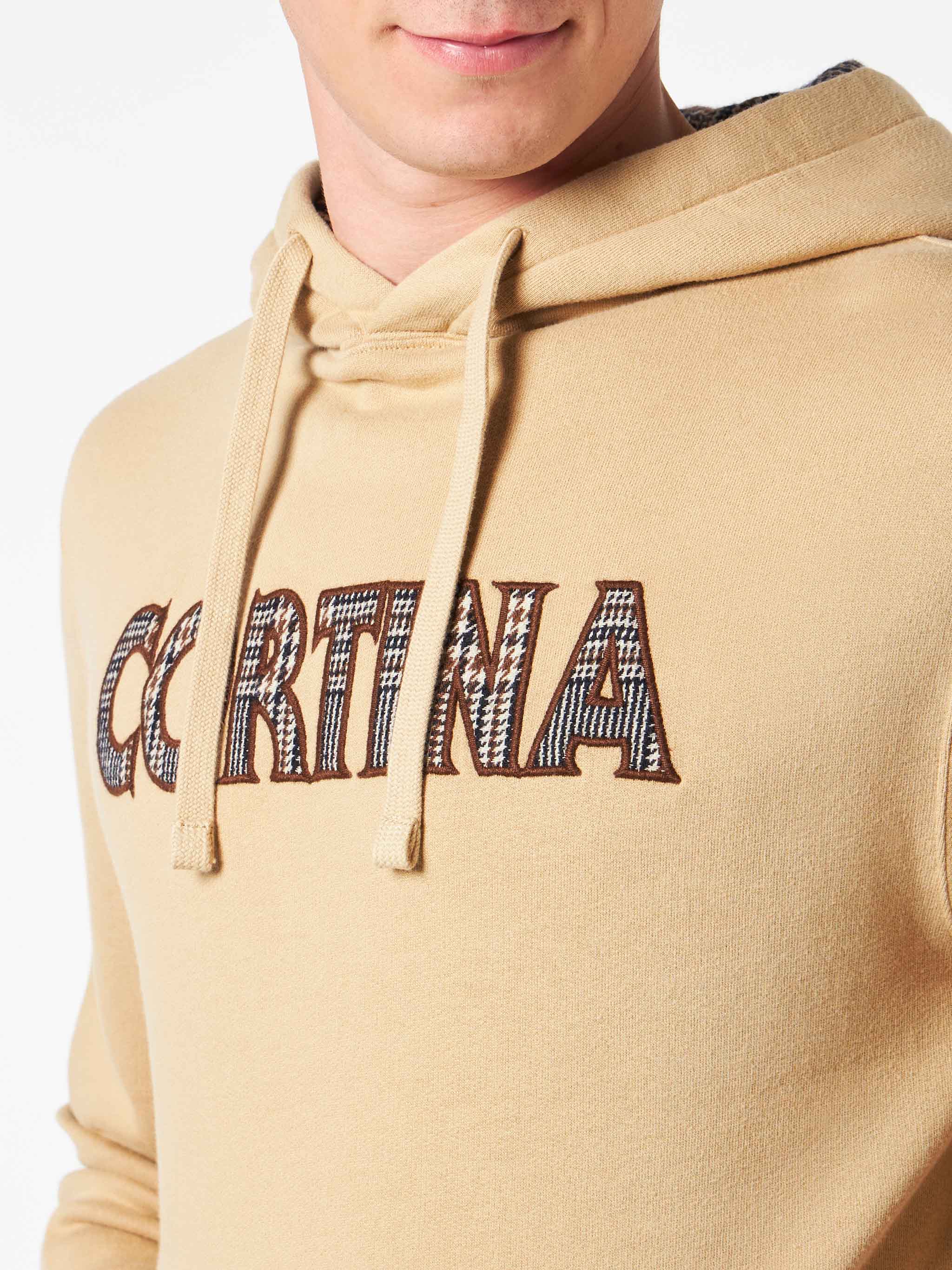 Tribeca beige hoodie with Cortina patch - Image 3