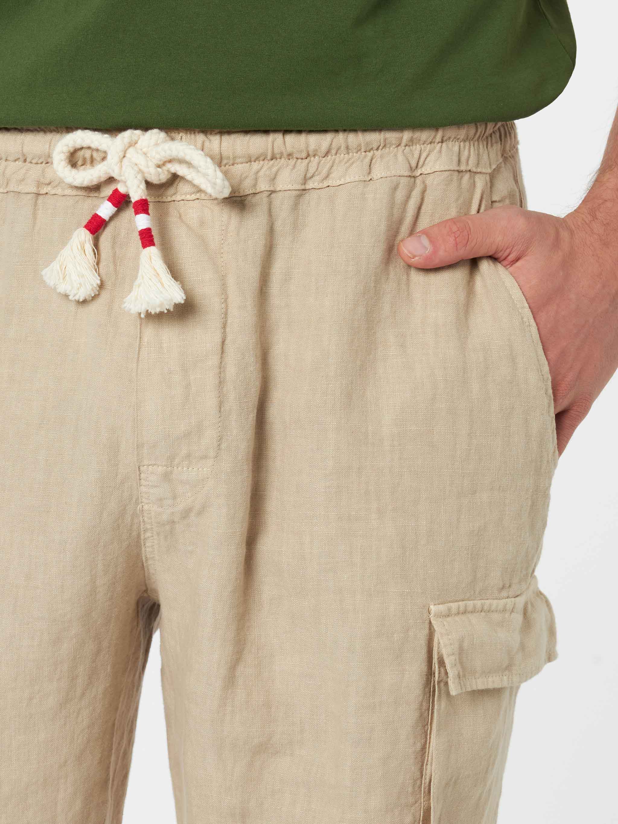 Marseille beige linen bermuda shorts - Image 2