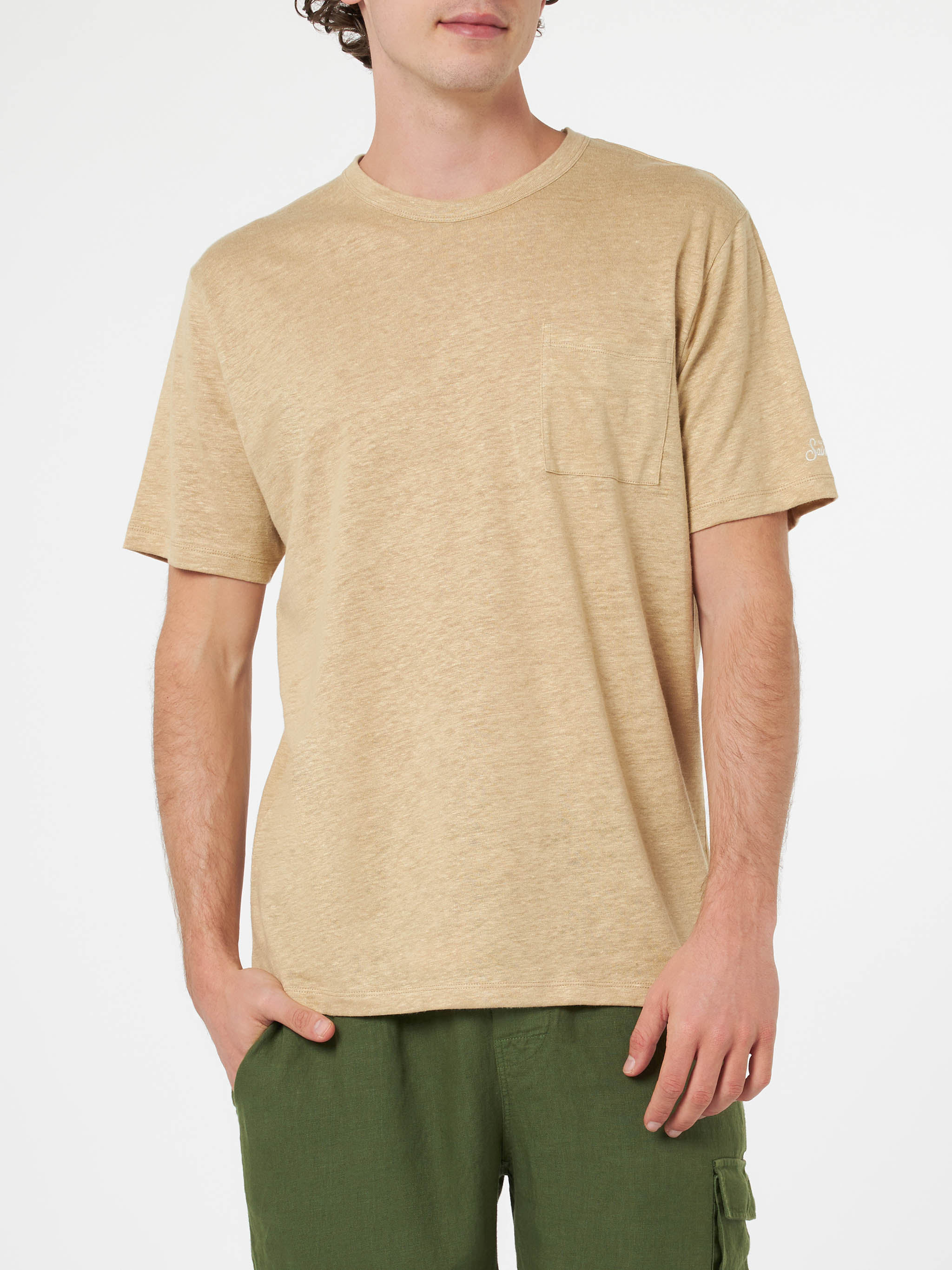 Ecstasea beige linen jersey t-shirt - Image 2