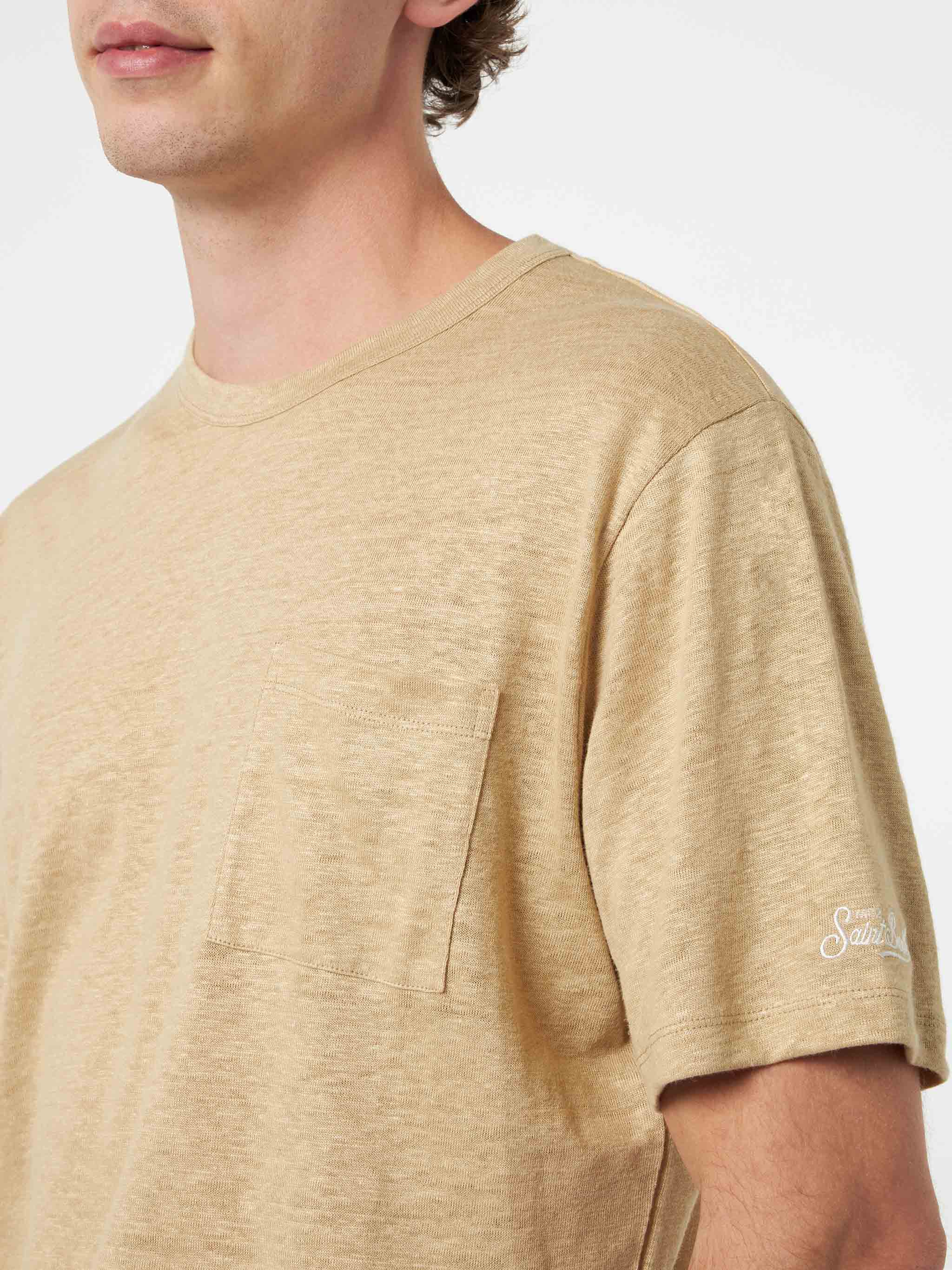 Ecstasea beige linen jersey t-shirt - Image 3