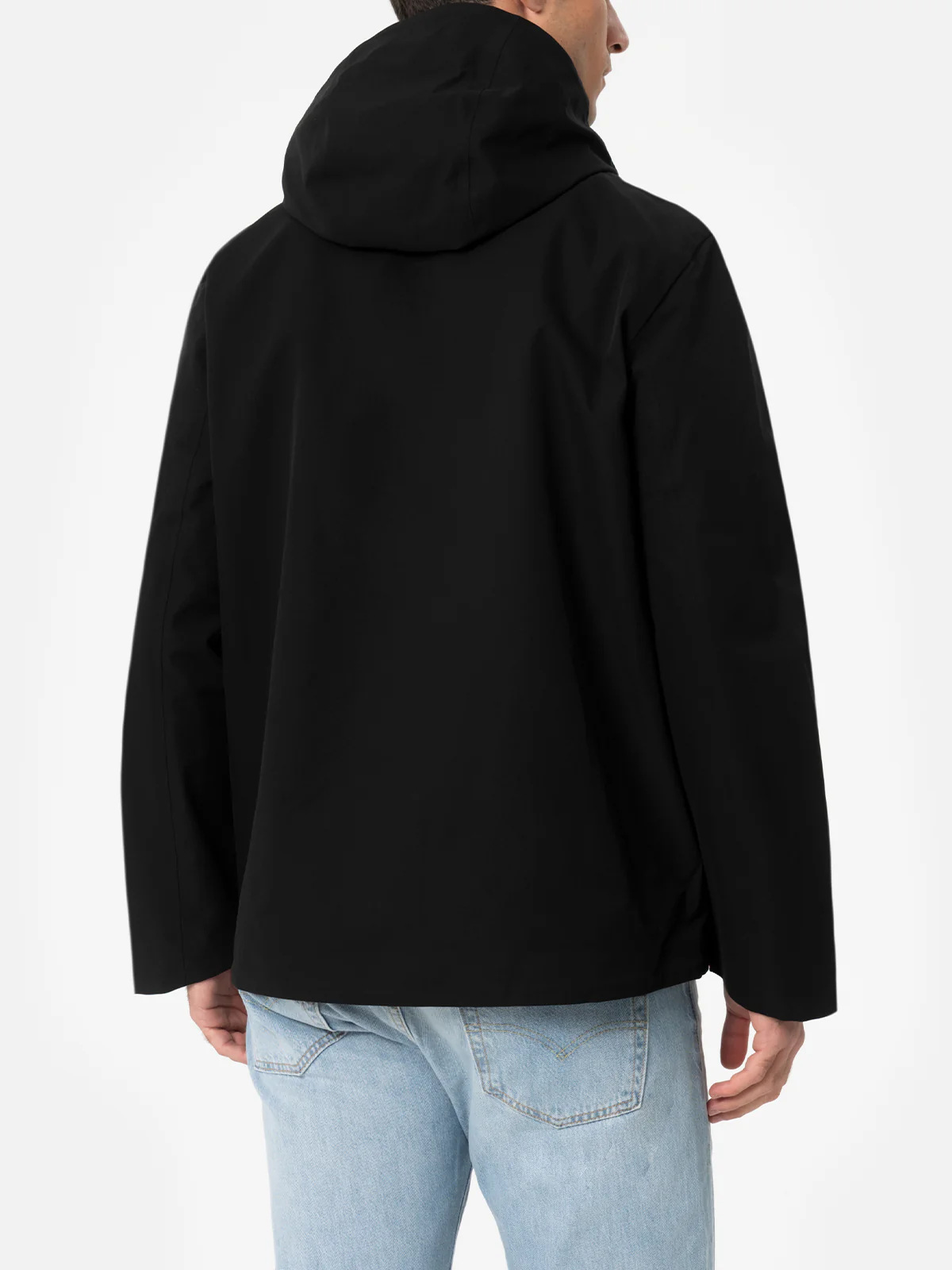Parson 3 layer technical fabric jacket in black solid color - Image 4