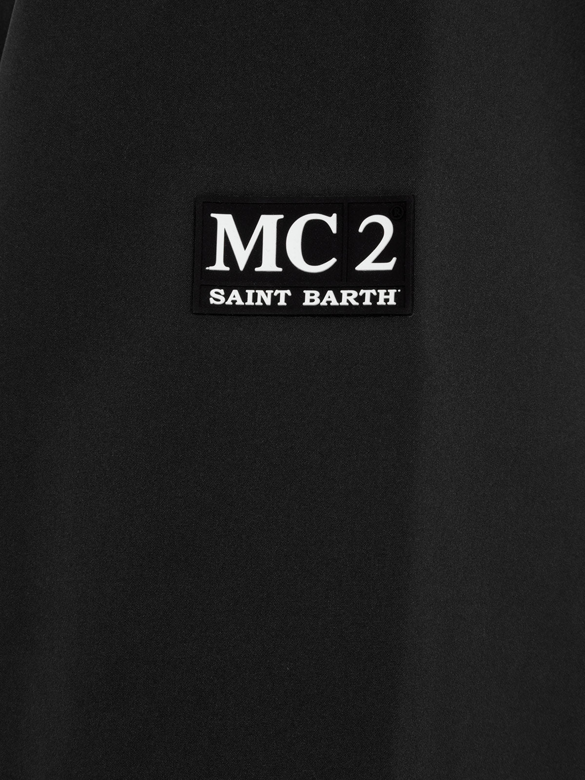 Parson 3 layer technical fabric jacket in black solid color - Image 7