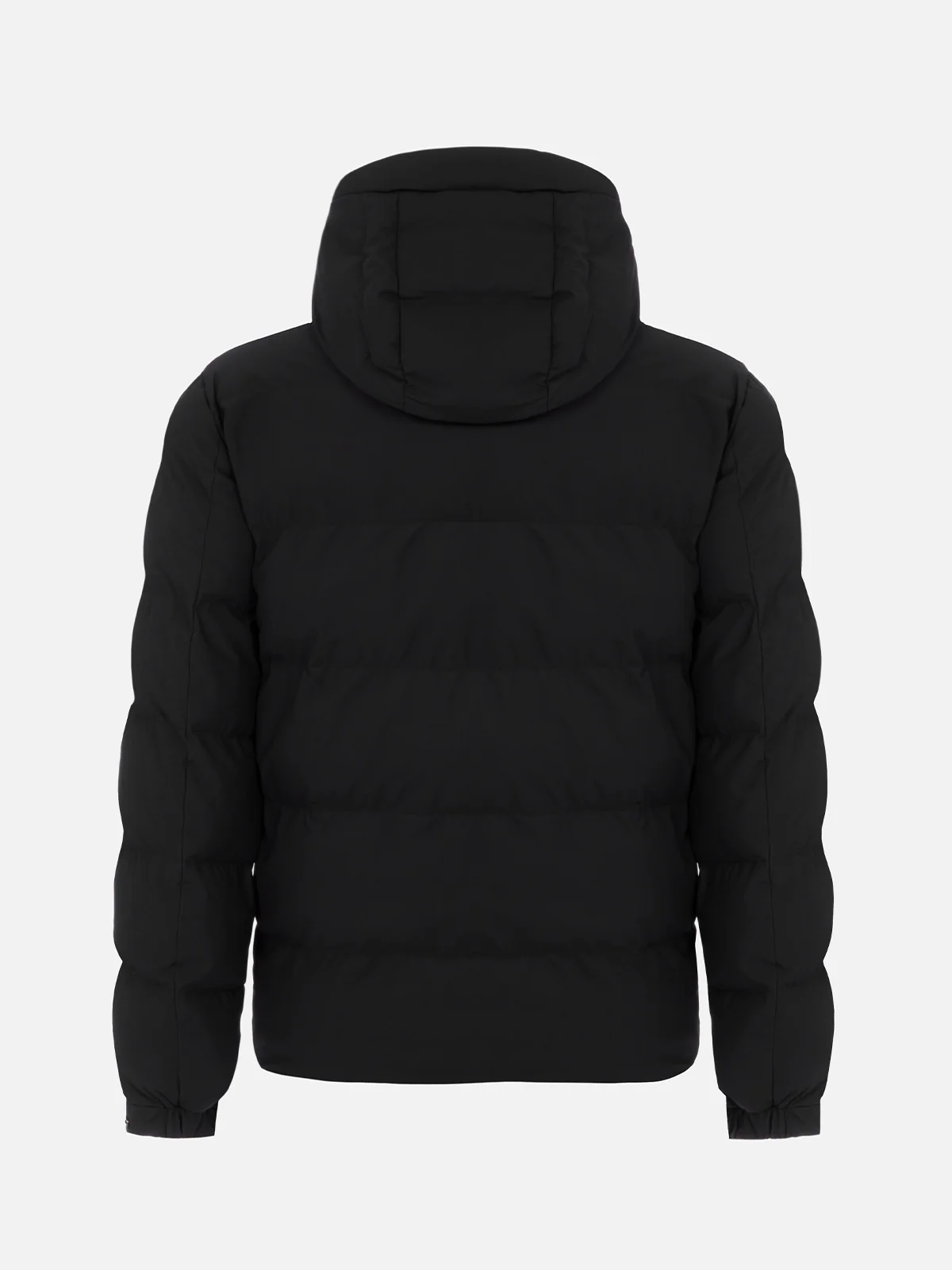 Maier padded hooded jacket in technical fabric in black solid color - Image 6