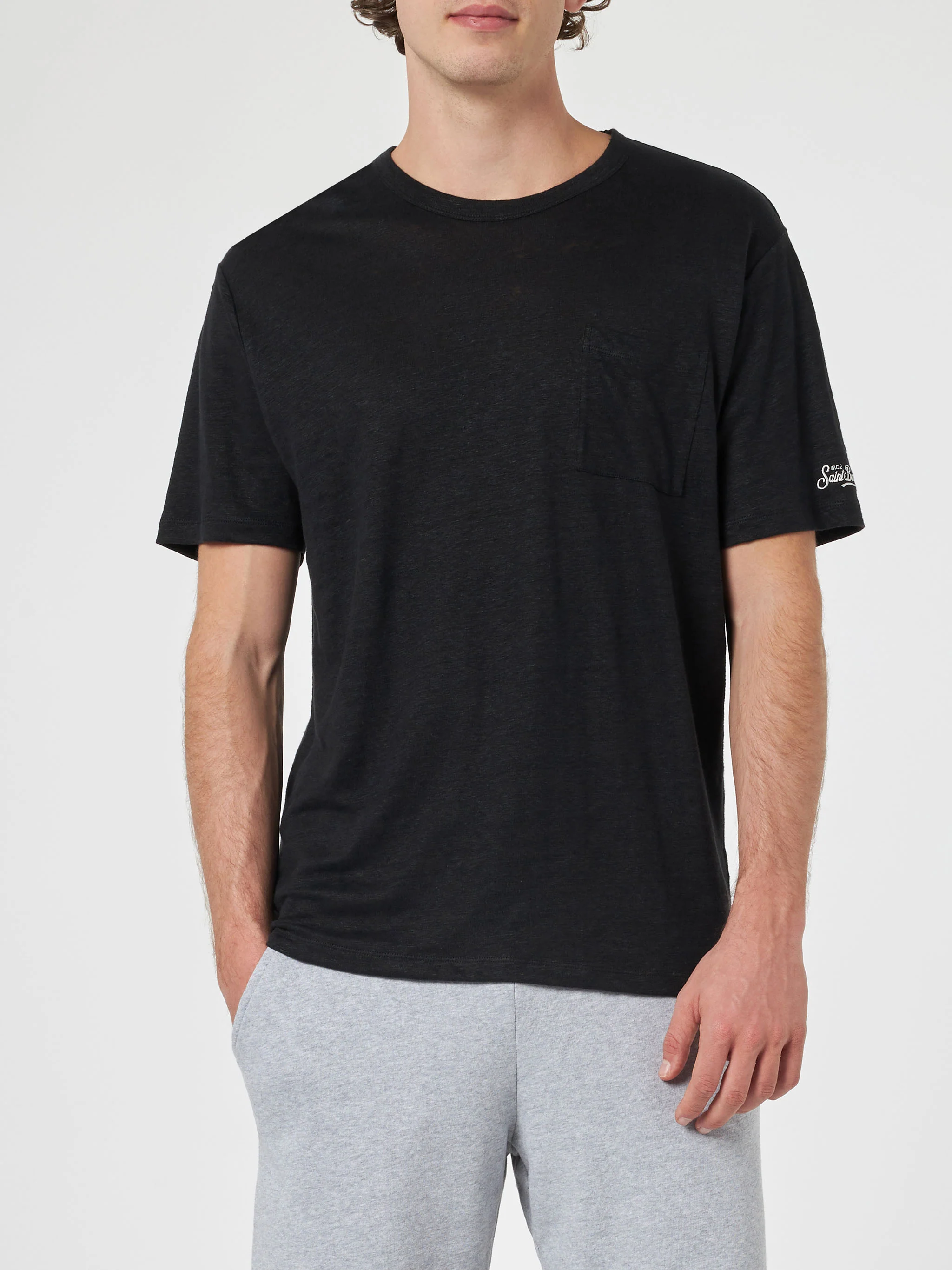 Ecstasea black linen jersey t-shirt - Image 2