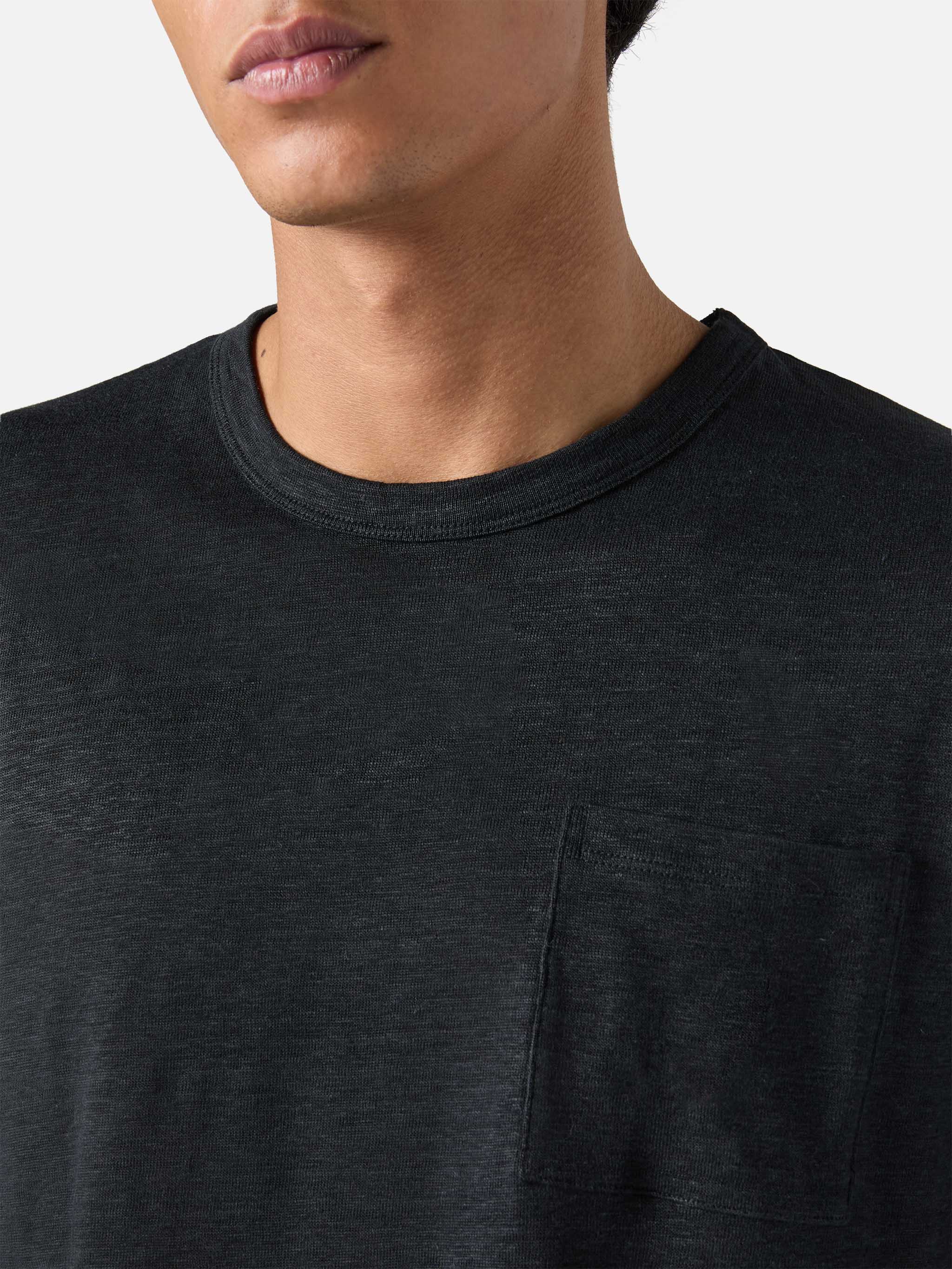 Ecstasea linen t-shirt in black solid color - Image 3
