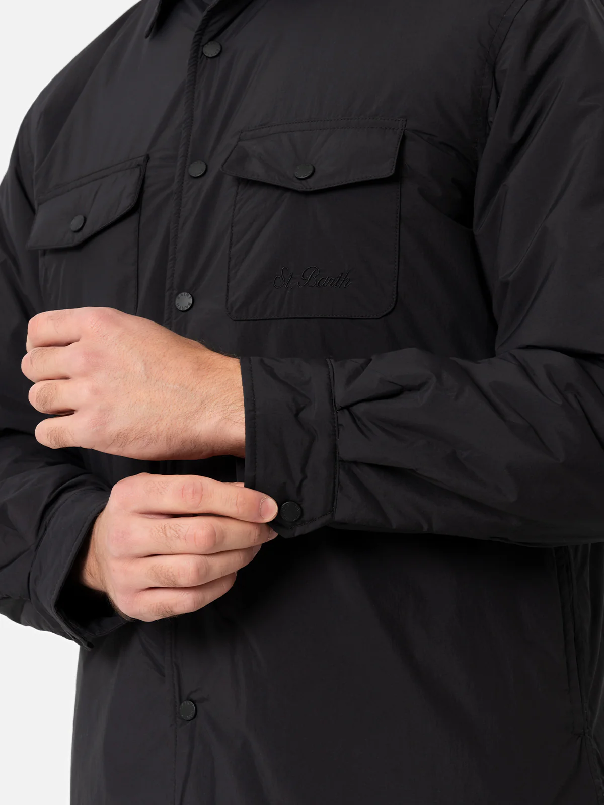 Chalet overshirt in black solid color - Image 2