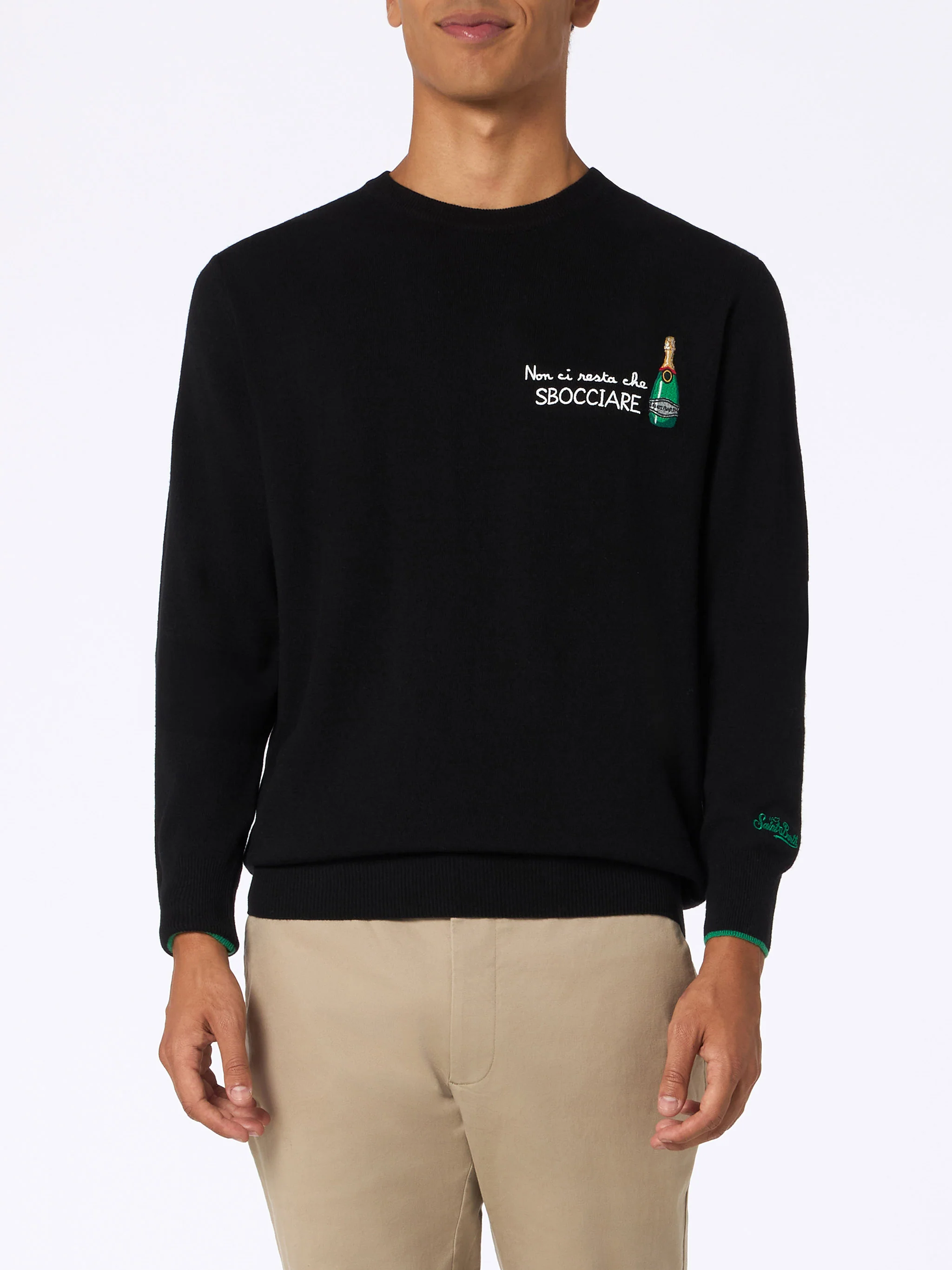 Crewneck sweater Heron with Non ci resta che sbocciare embroidery - Image 2