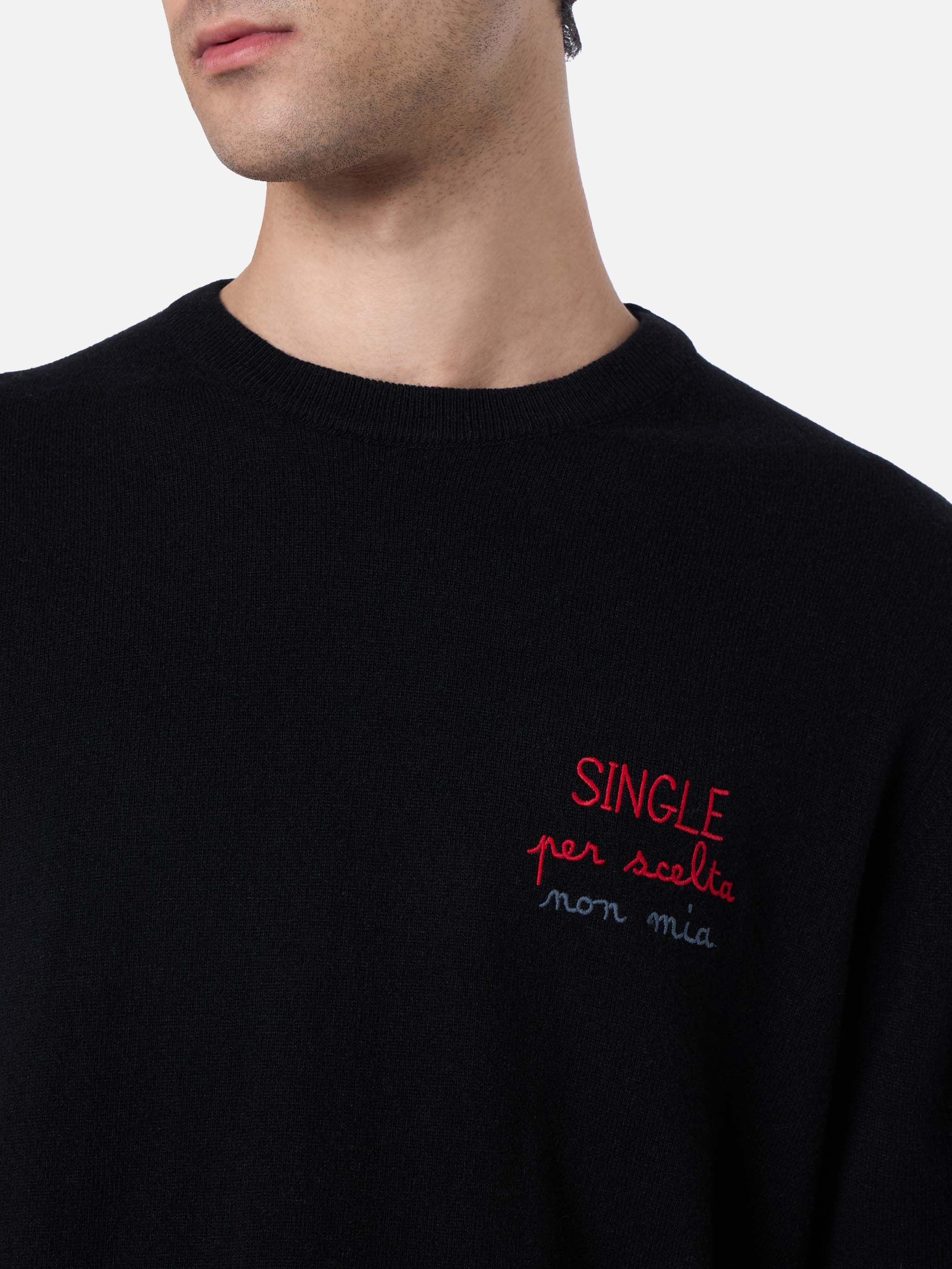 Crewneck sweater Heron with Single per scelta non mia embroidery