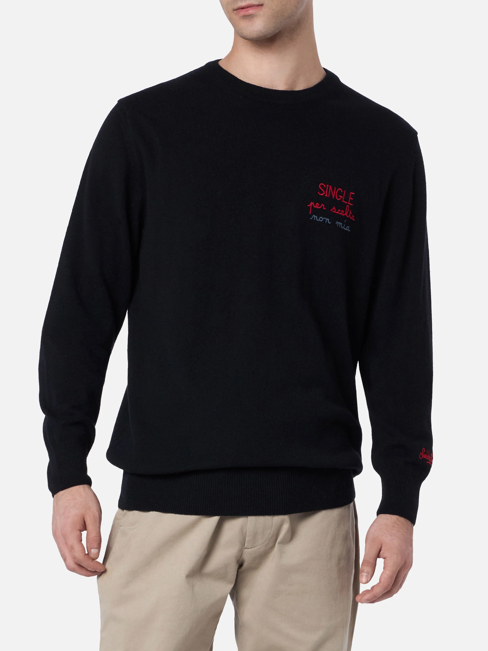 Crewneck sweater Heron with Single per scelta non mia embroidery - Image 2