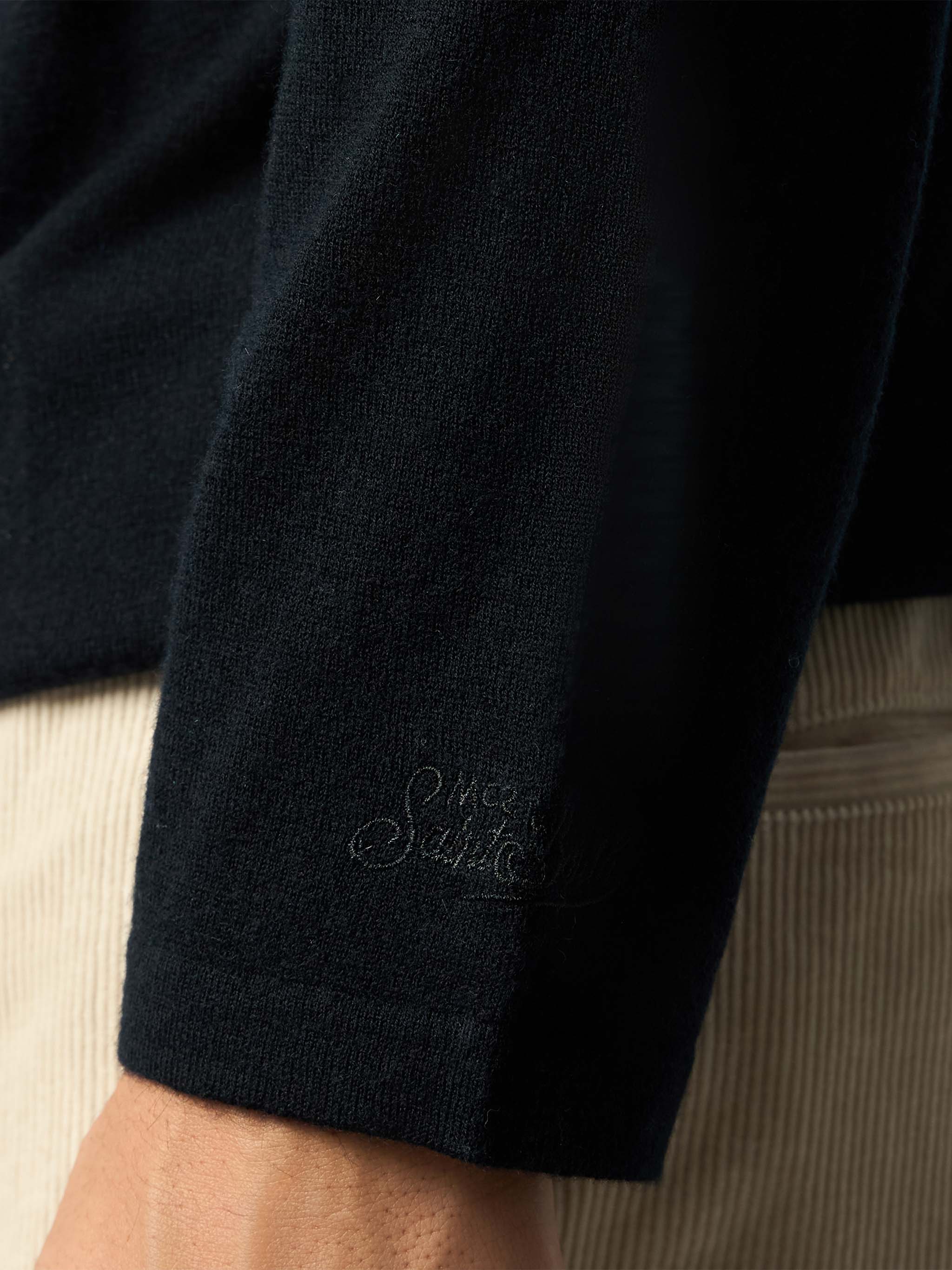 Black t-shirt Scott in MERINO WOOL and CASHMERE - Image 4