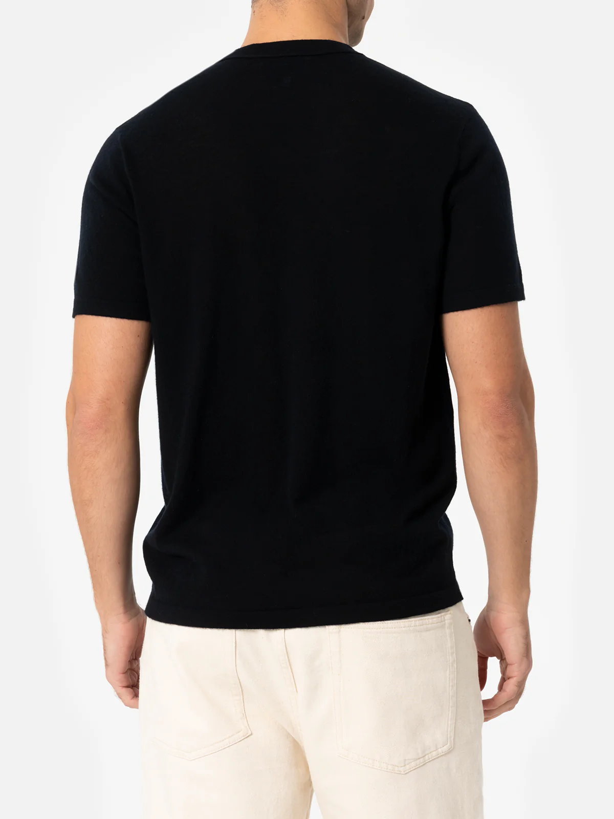 Black t-shirt Scott in MERINO WOOL and CASHMERE - Image 4