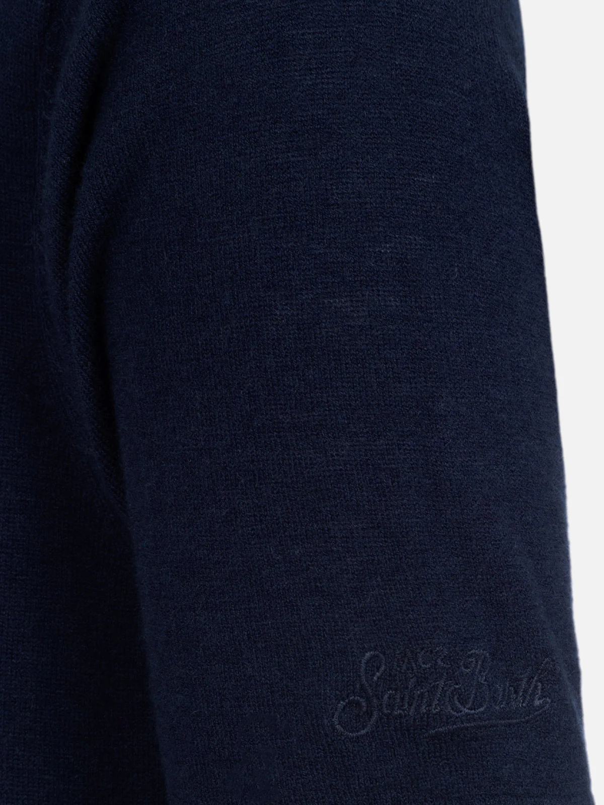Navy blue t-shirt Scott in MERINO WOOL and CASHMERE - Image 5