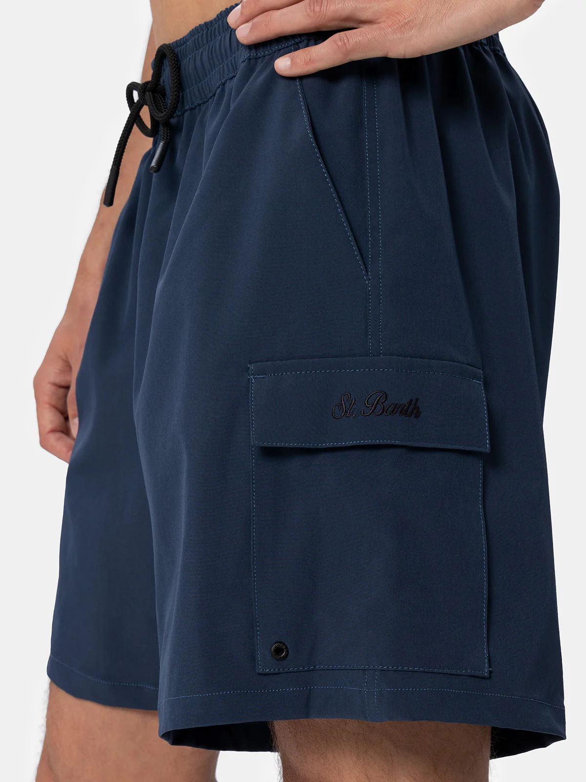 Blue classic stretch Comfort Travel swim shorts - Image 3
