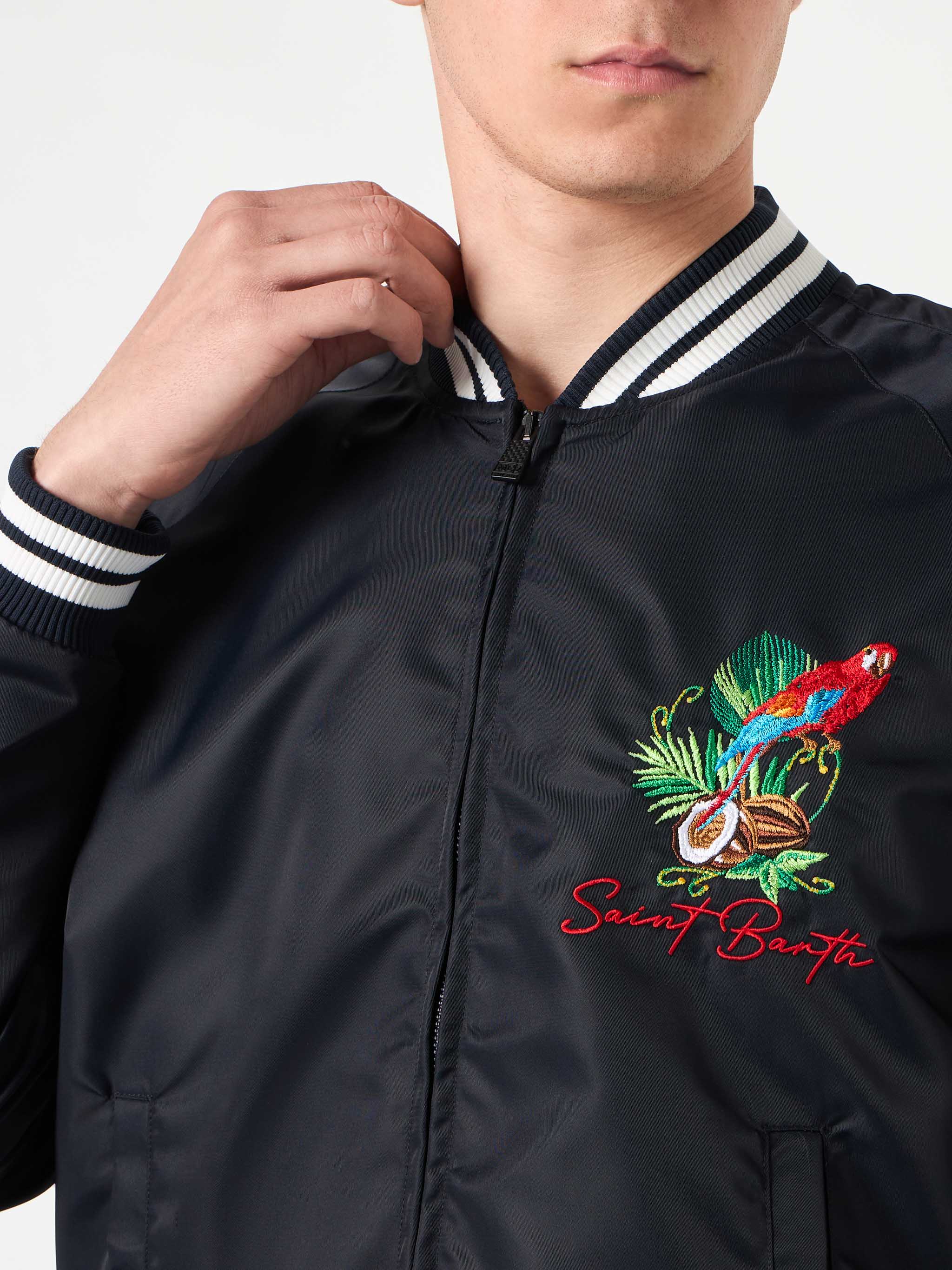 Oakland navy blue jacket with parrot embroidery - Image 2
